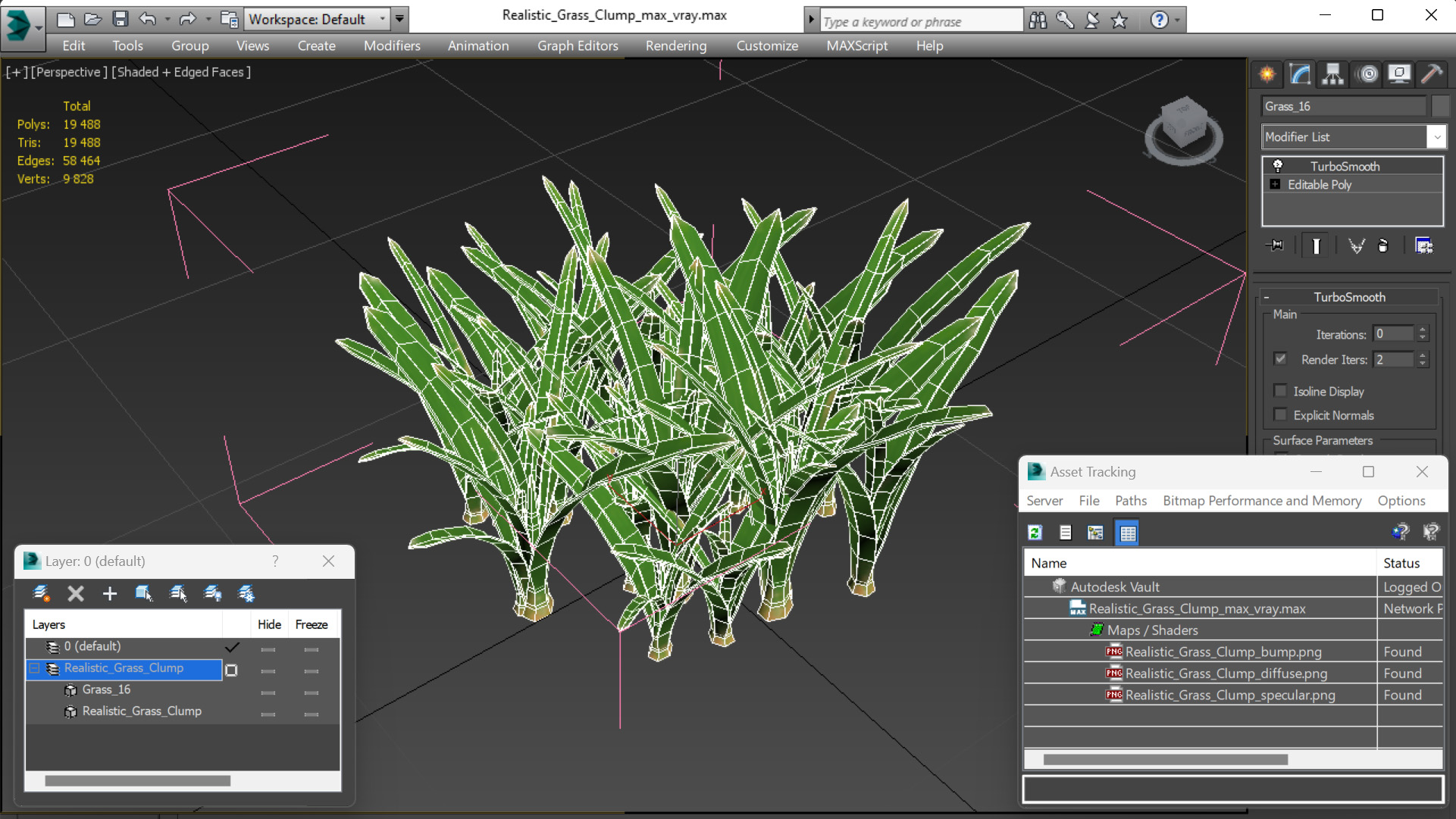 3D Realistic Grass Clump
