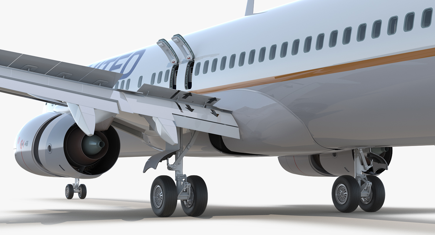 3D Boeing 737 900 ER United Airlines with Cabin Rigged