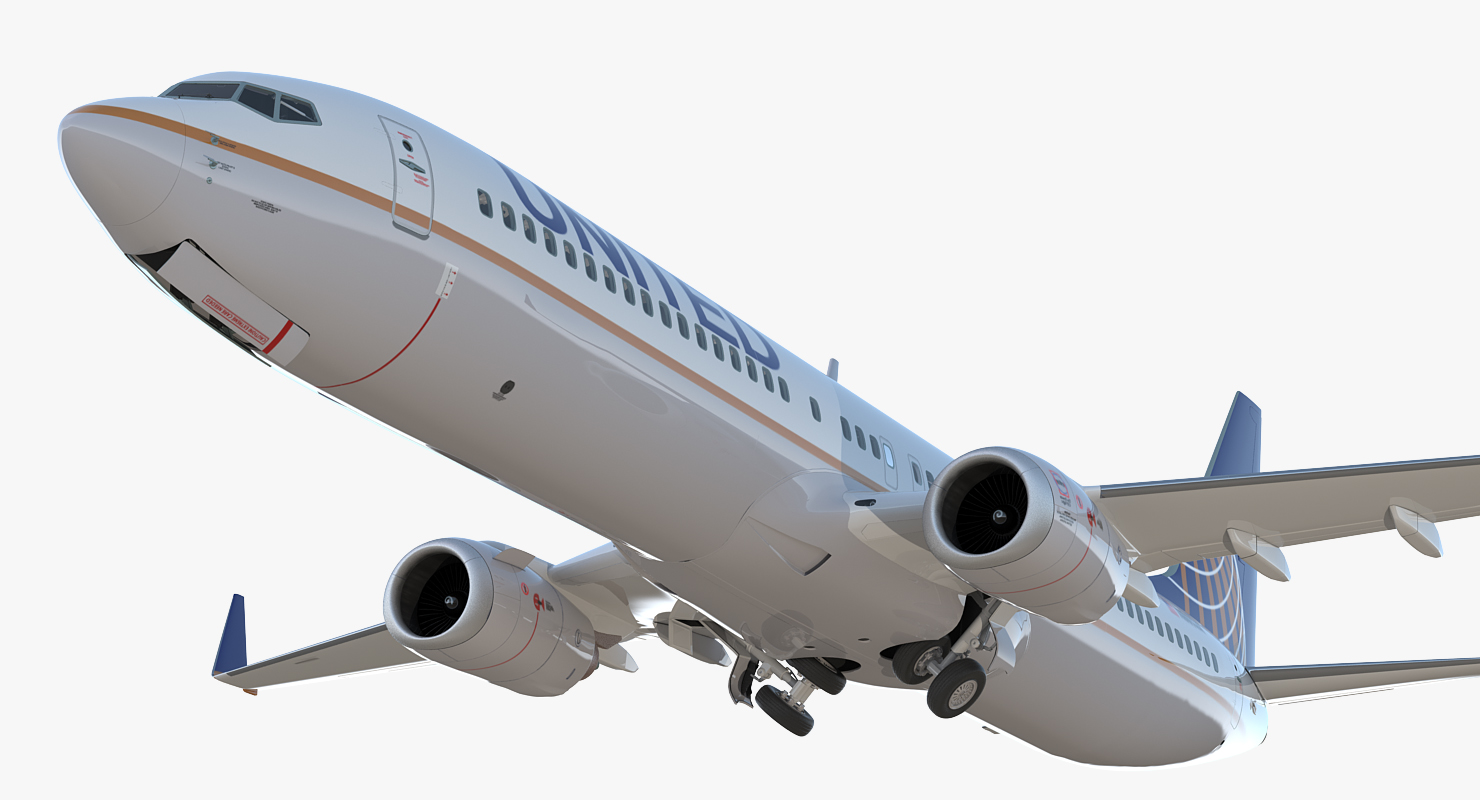 3D Boeing 737 900 ER United Airlines with Cabin Rigged