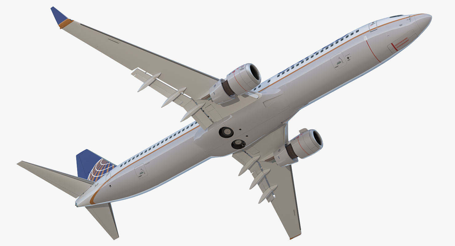 3D Boeing 737 900 ER United Airlines with Cabin Rigged