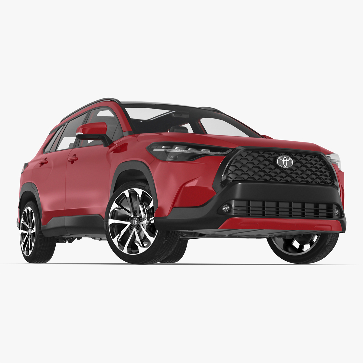 3D Toyota Corolla Cross 2023 Red Color Rigged for Cinema 4D