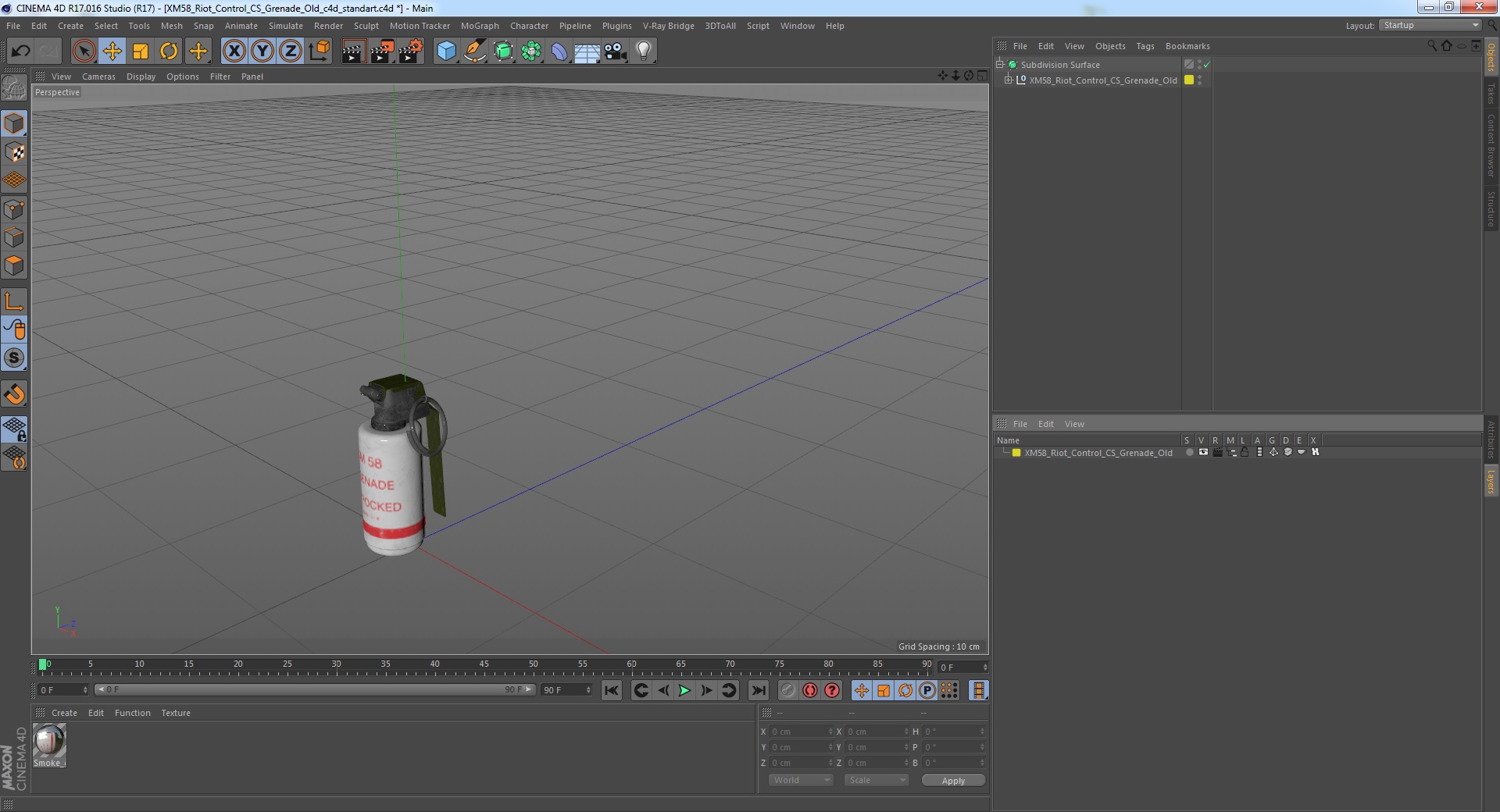 XM58 Riot Control CS Grenade Old 3D