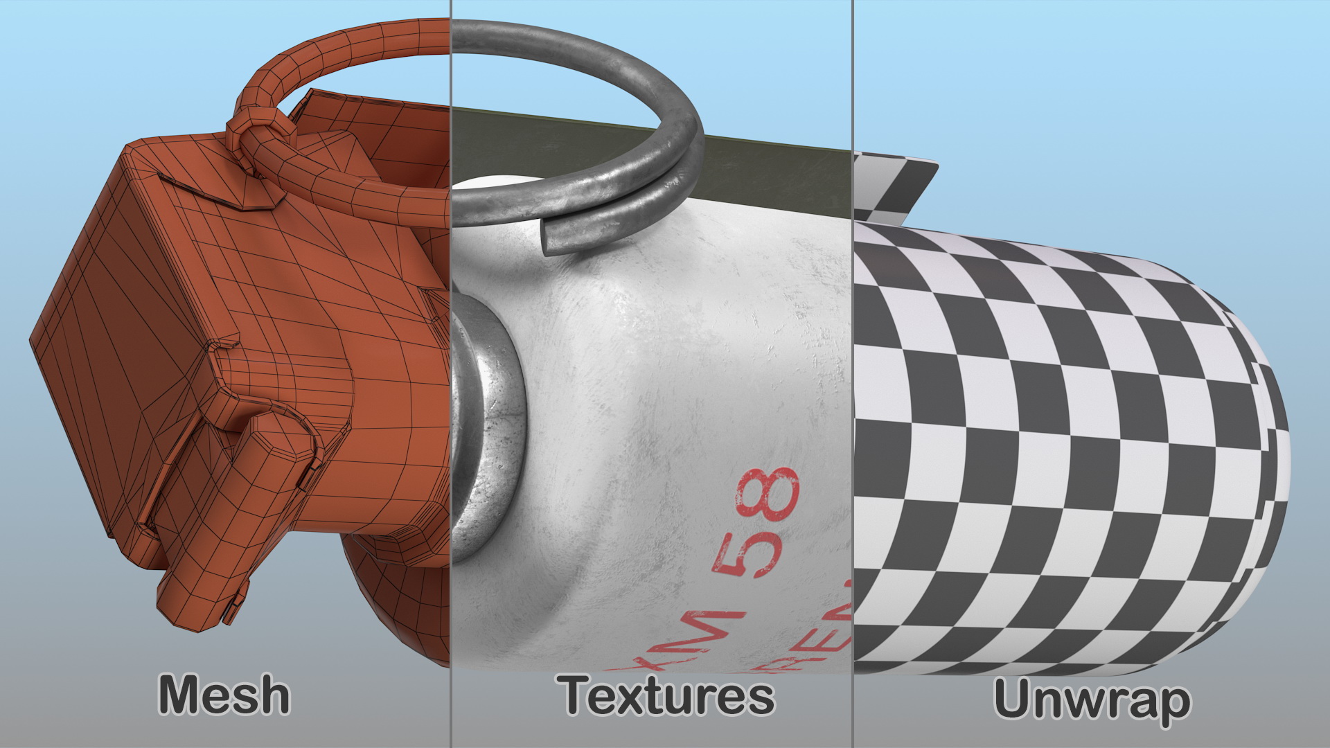 XM58 Riot Control CS Grenade Old 3D