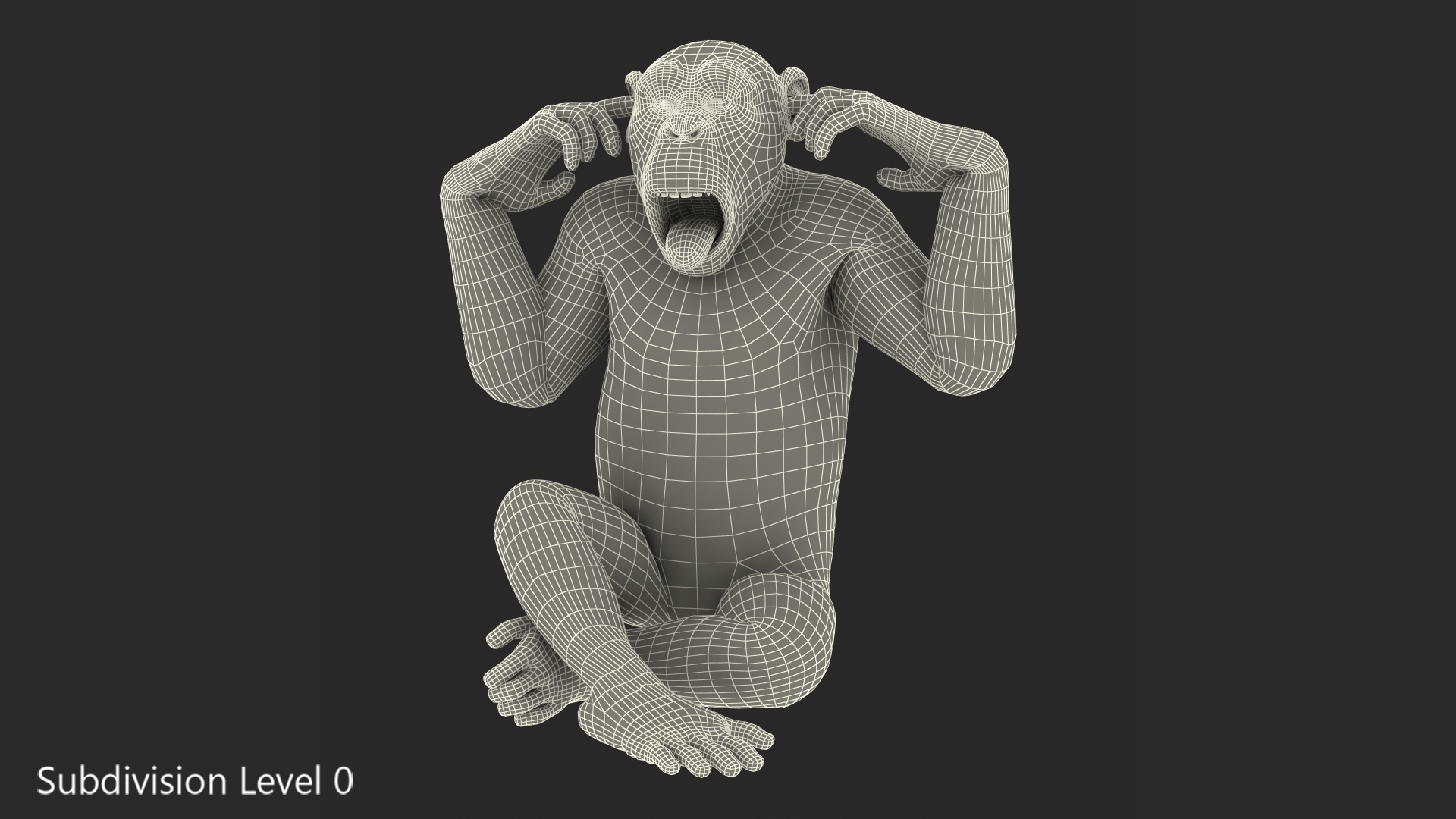 3D Light Chimpanzee Rigged model