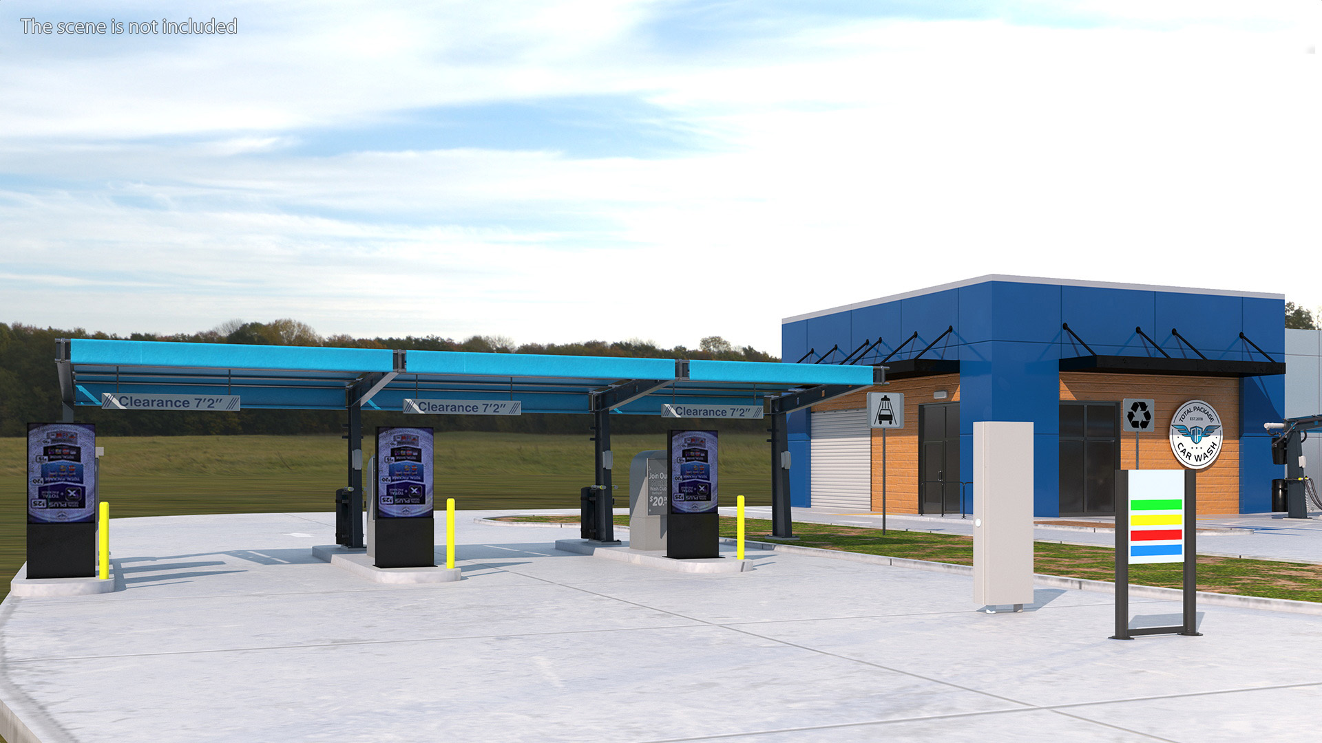 3D Total Package Car Wash Building
