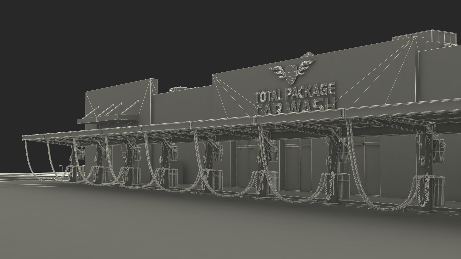 3D Total Package Car Wash Building