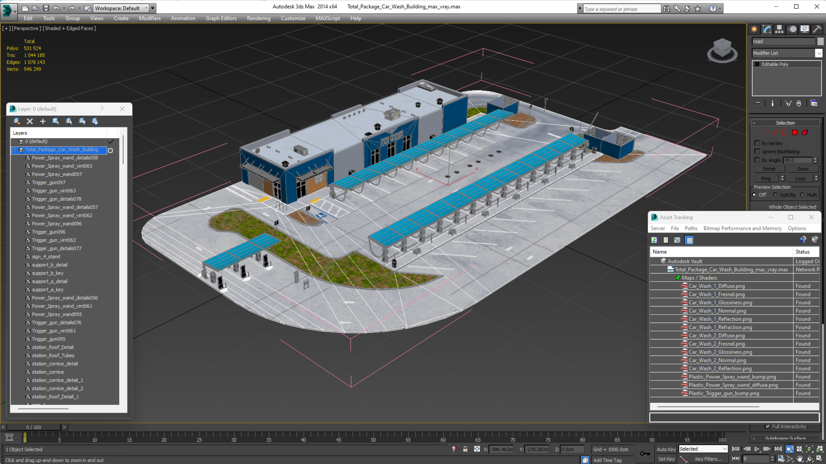 3D Total Package Car Wash Building