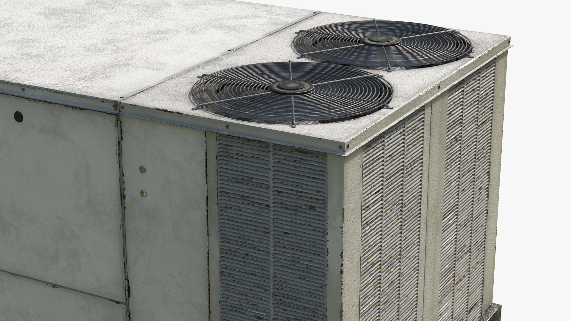 3D model 2 Vents Rooftop Air Conditioning System Ruste