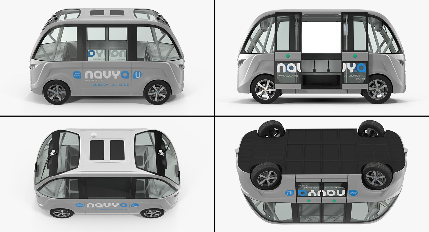 3D model Autonomous Electric Vehicle Navya Arma Rigged