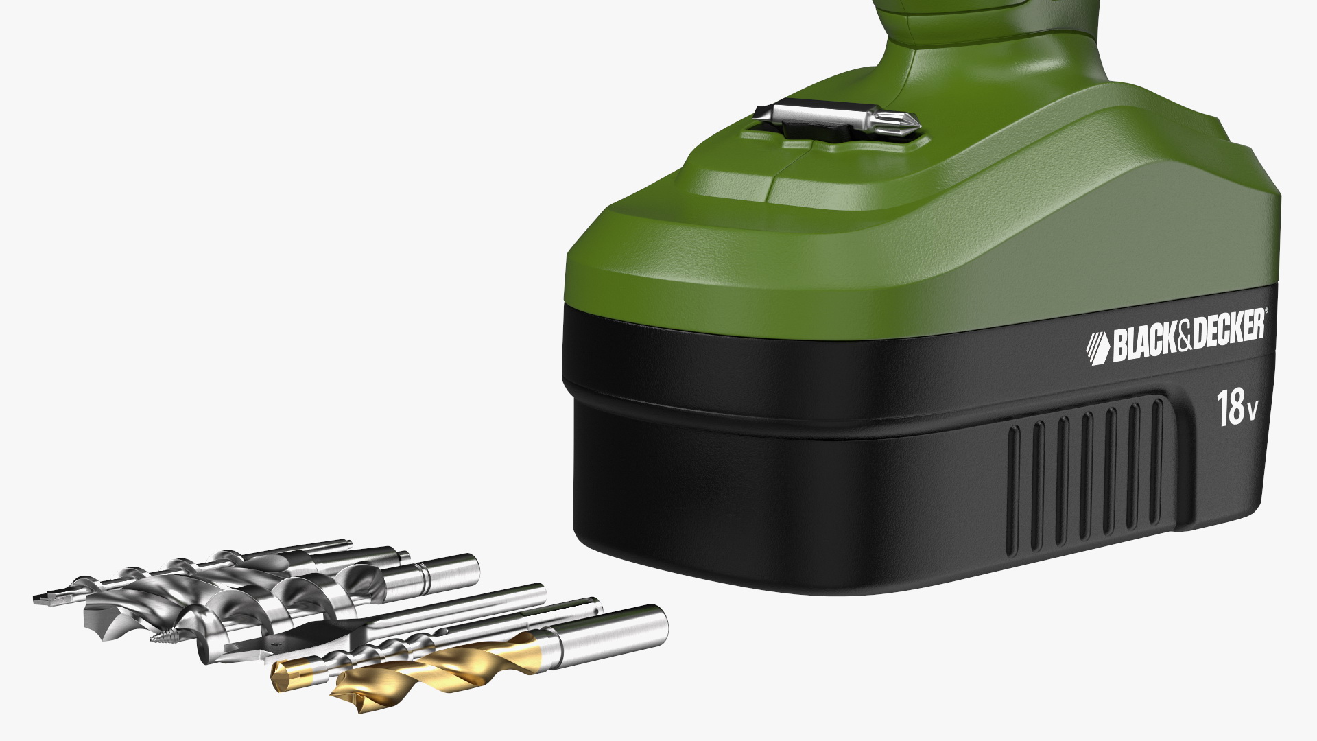3D model Black and Decker Cordless Drill with Drill Bit Set