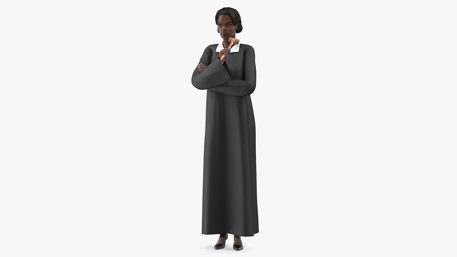 3D model Dark Skin Judge Woman Standing Pose