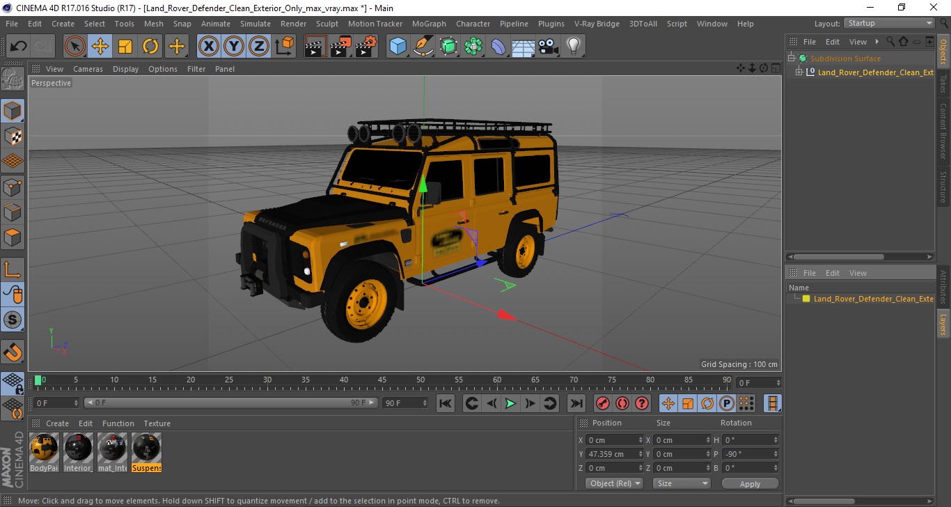 Land Rover Defender Clean Exterior Only 3D model