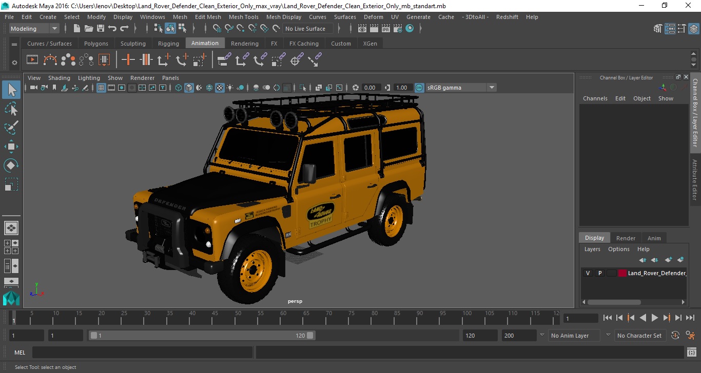 Land Rover Defender Clean Exterior Only 3D model