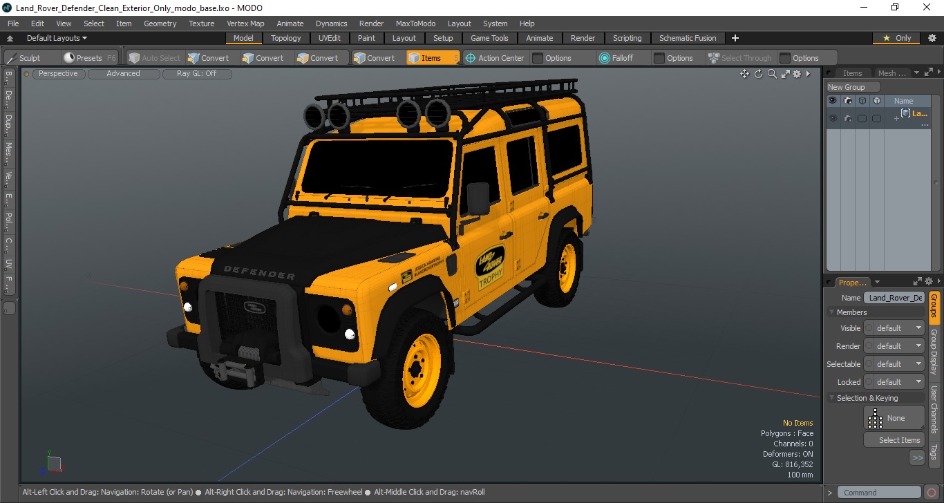 Land Rover Defender Clean Exterior Only 3D model