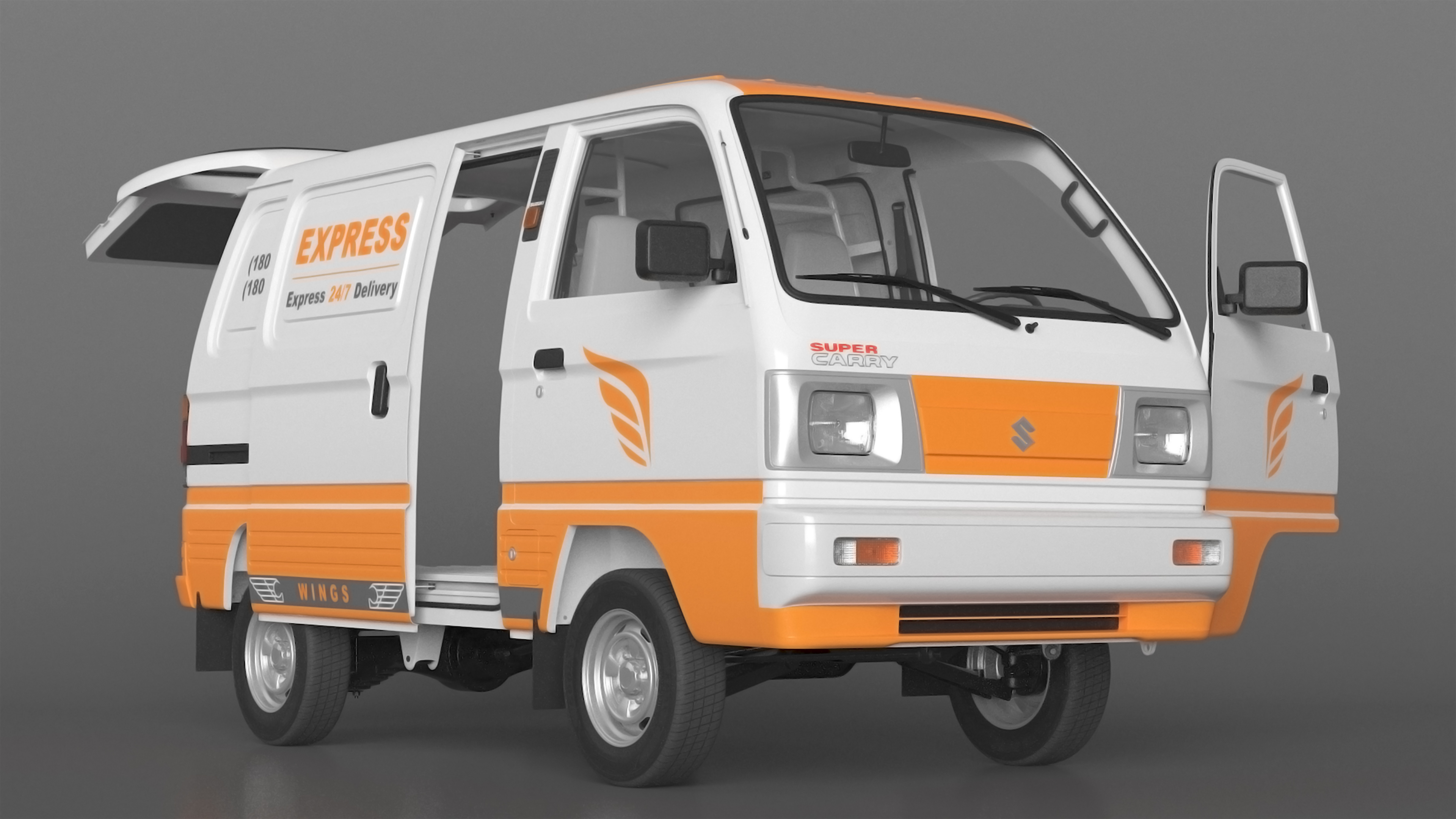 3D Suzuki Super Carry Express Delivery Van Rigged