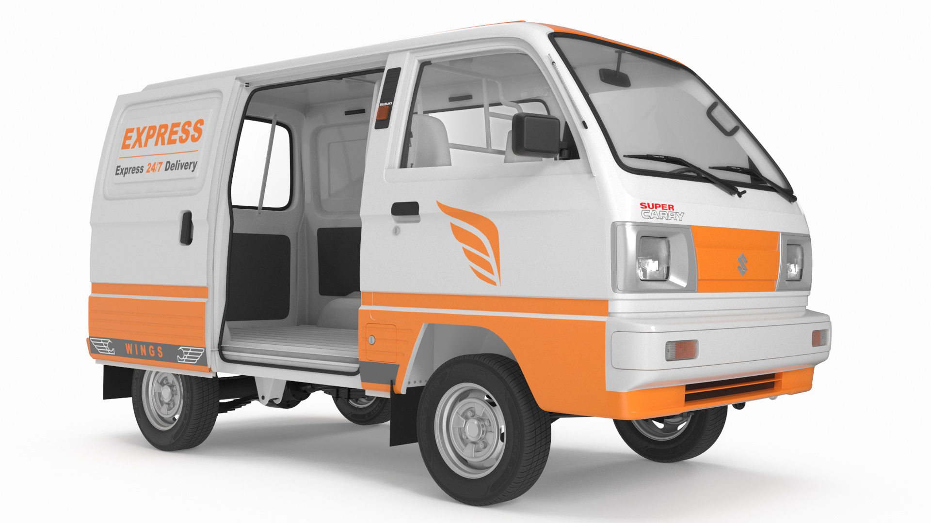 3D Suzuki Super Carry Express Delivery Van Rigged