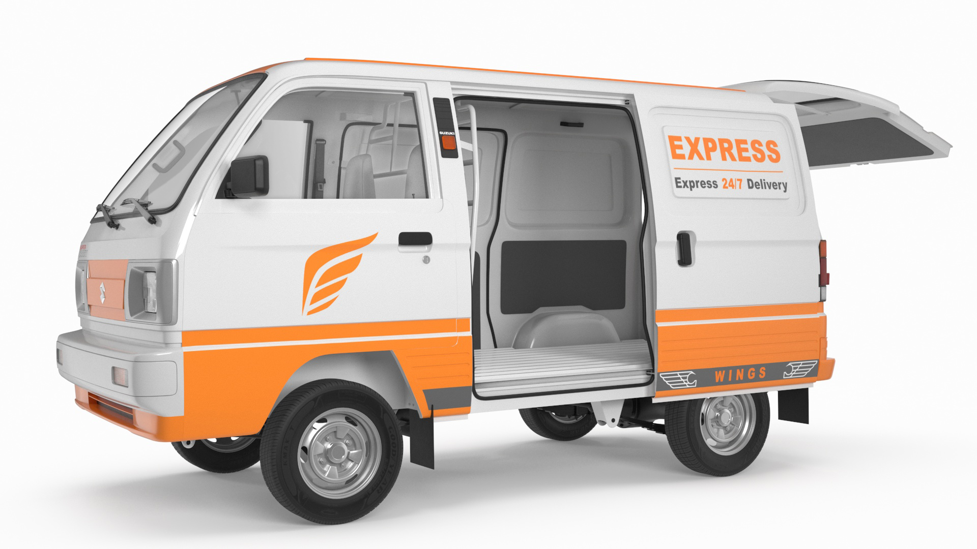 3D Suzuki Super Carry Express Delivery Van Rigged