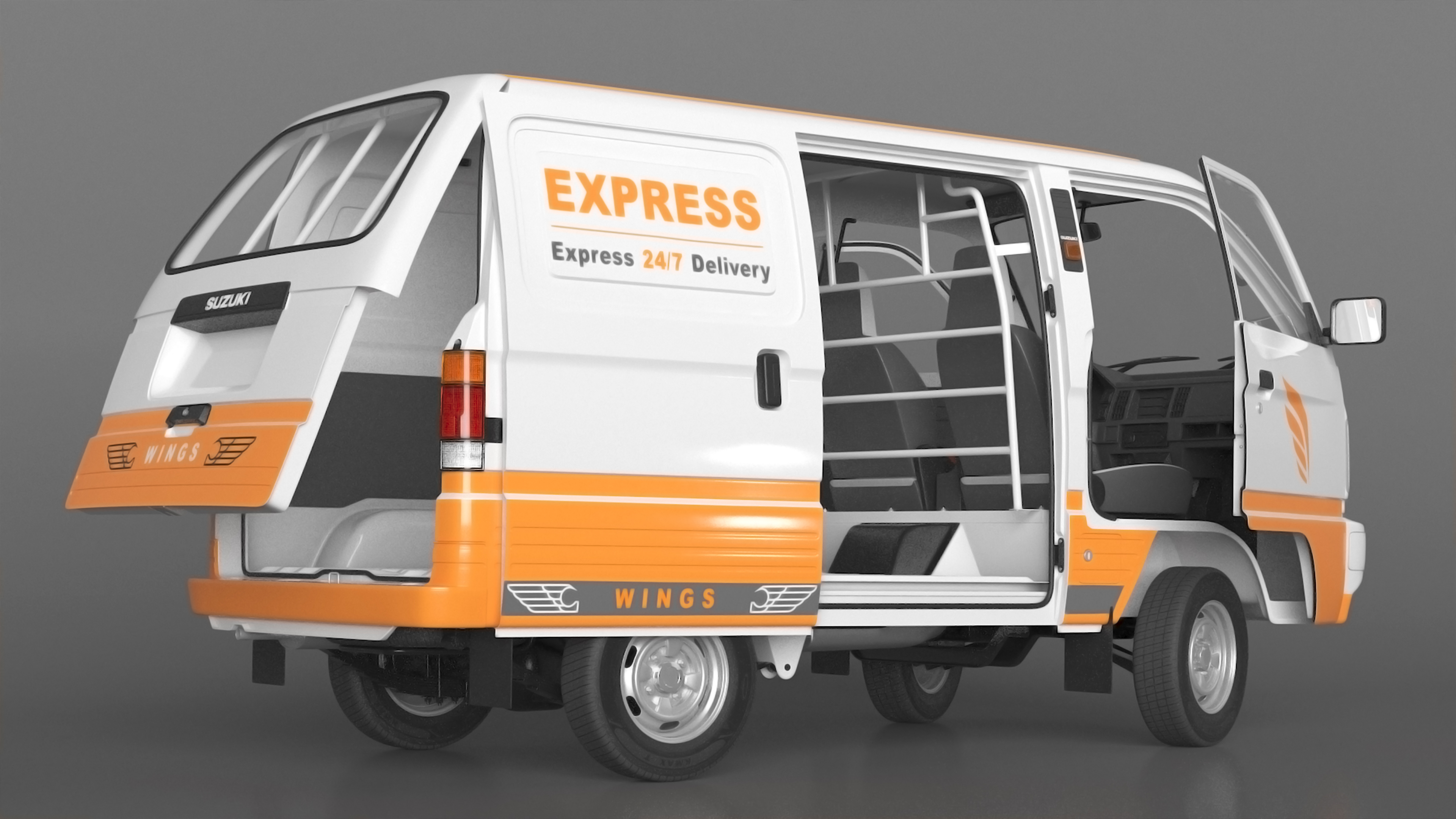 3D Suzuki Super Carry Express Delivery Van Rigged