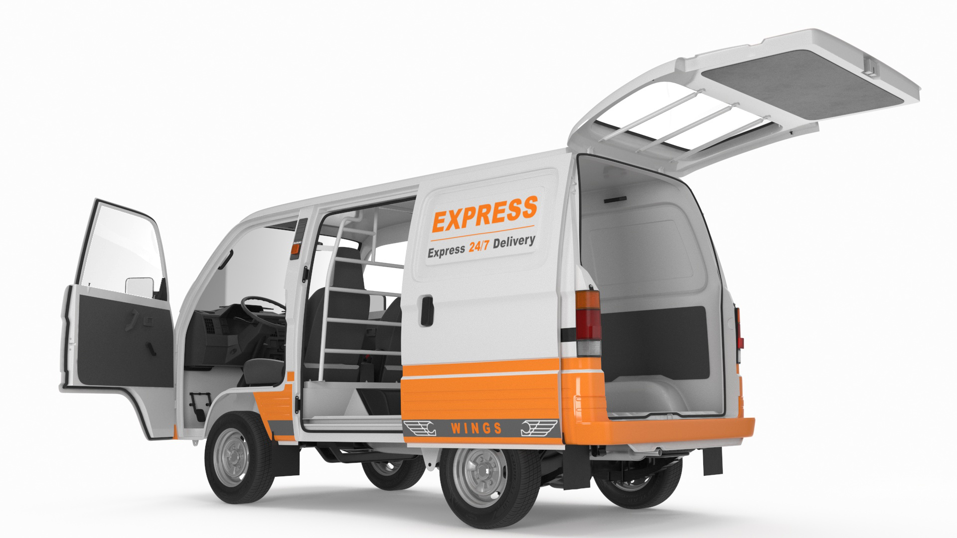 3D Suzuki Super Carry Express Delivery Van Rigged