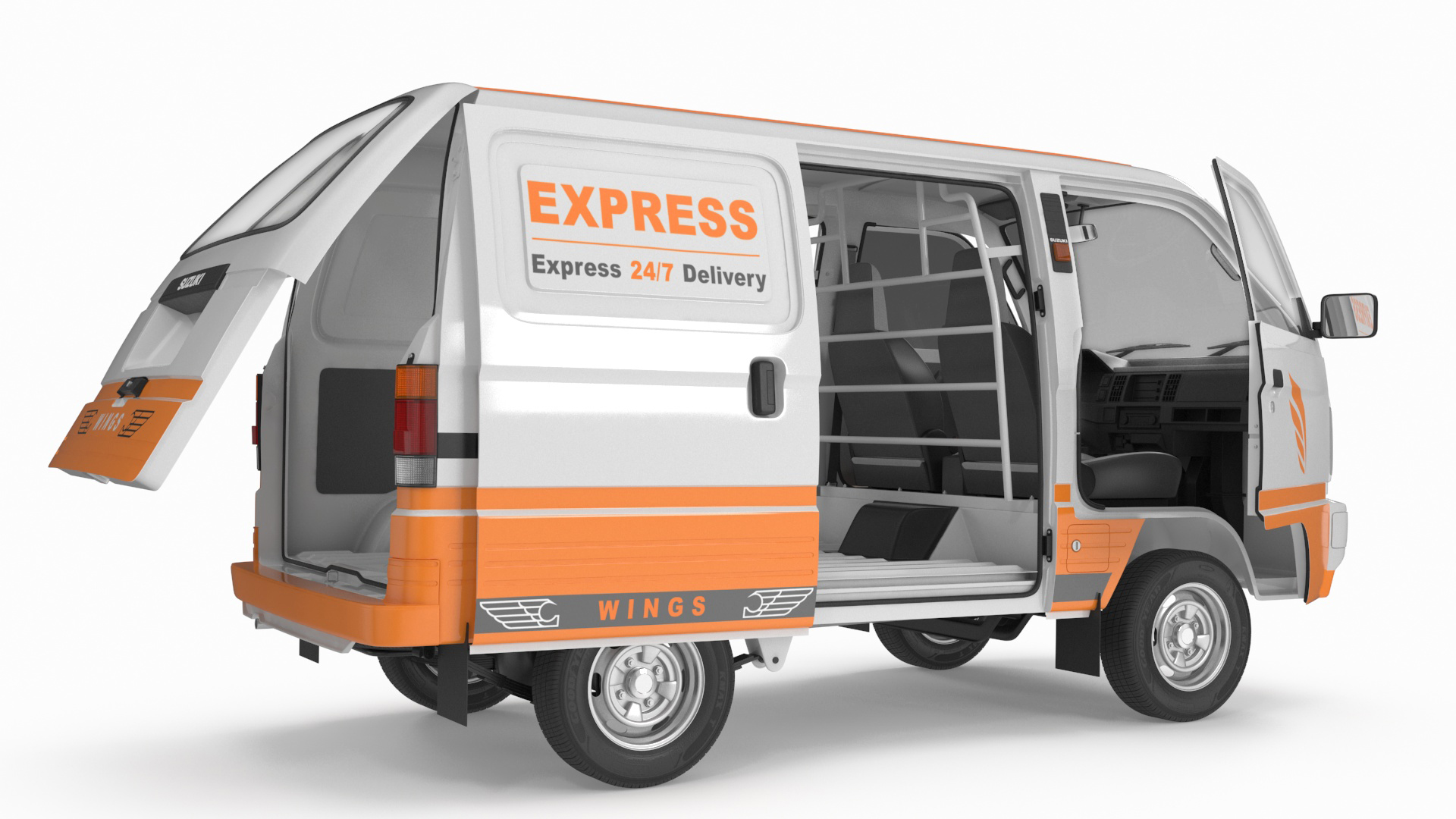 3D Suzuki Super Carry Express Delivery Van Rigged