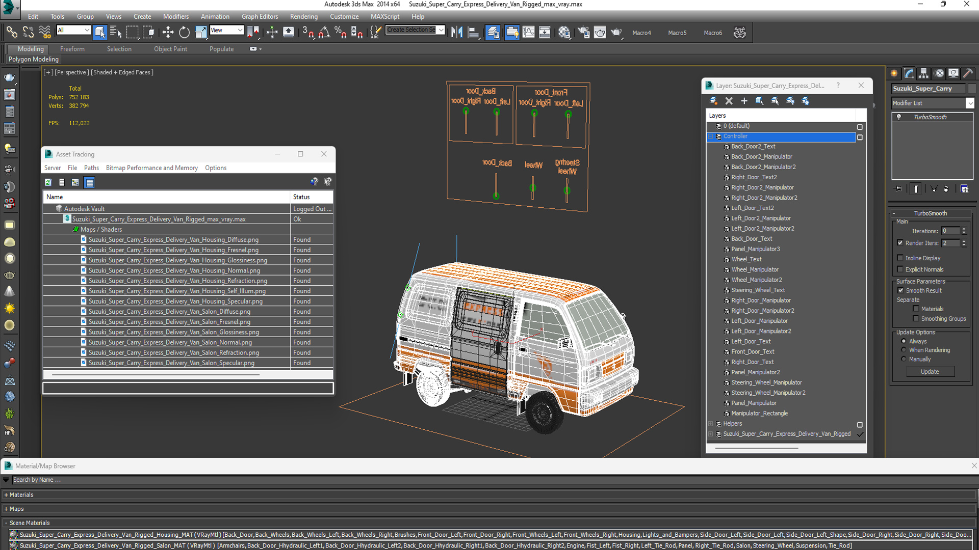 3D Suzuki Super Carry Express Delivery Van Rigged