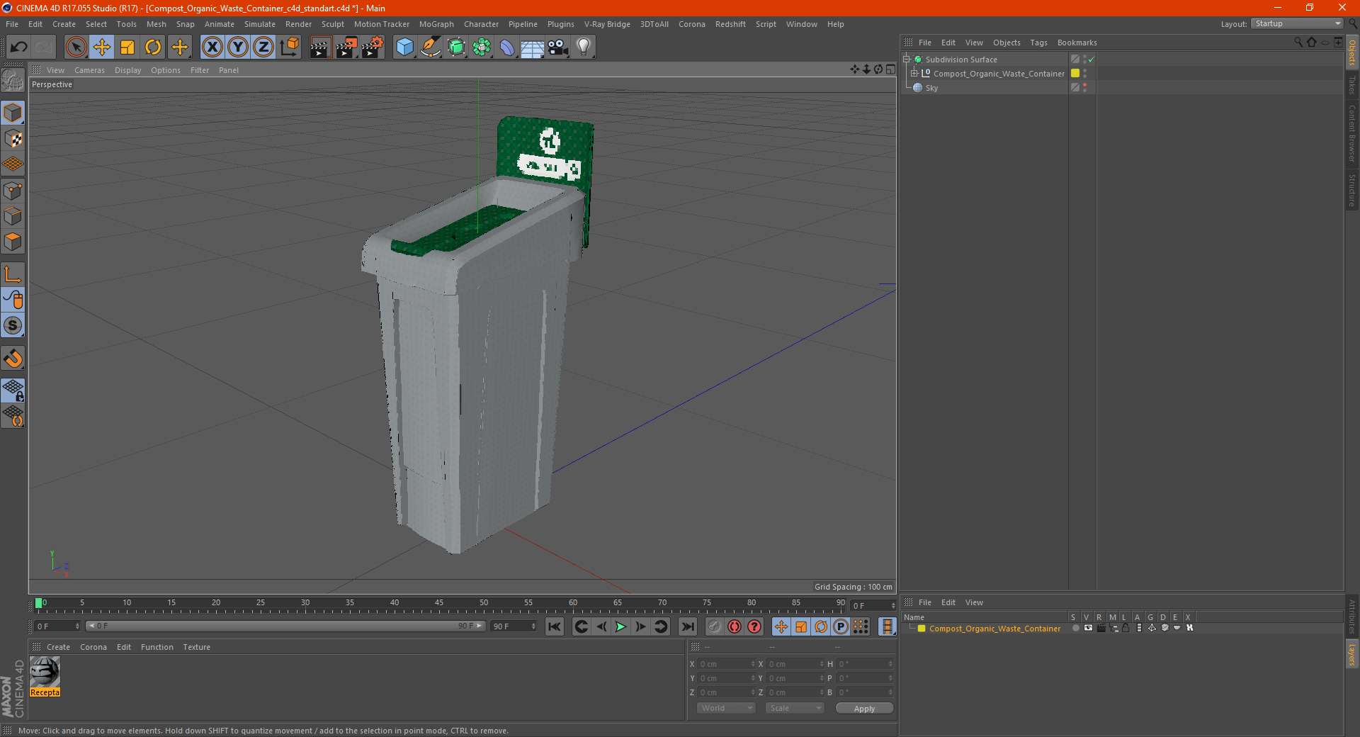 3D Compost Organic Waste Container