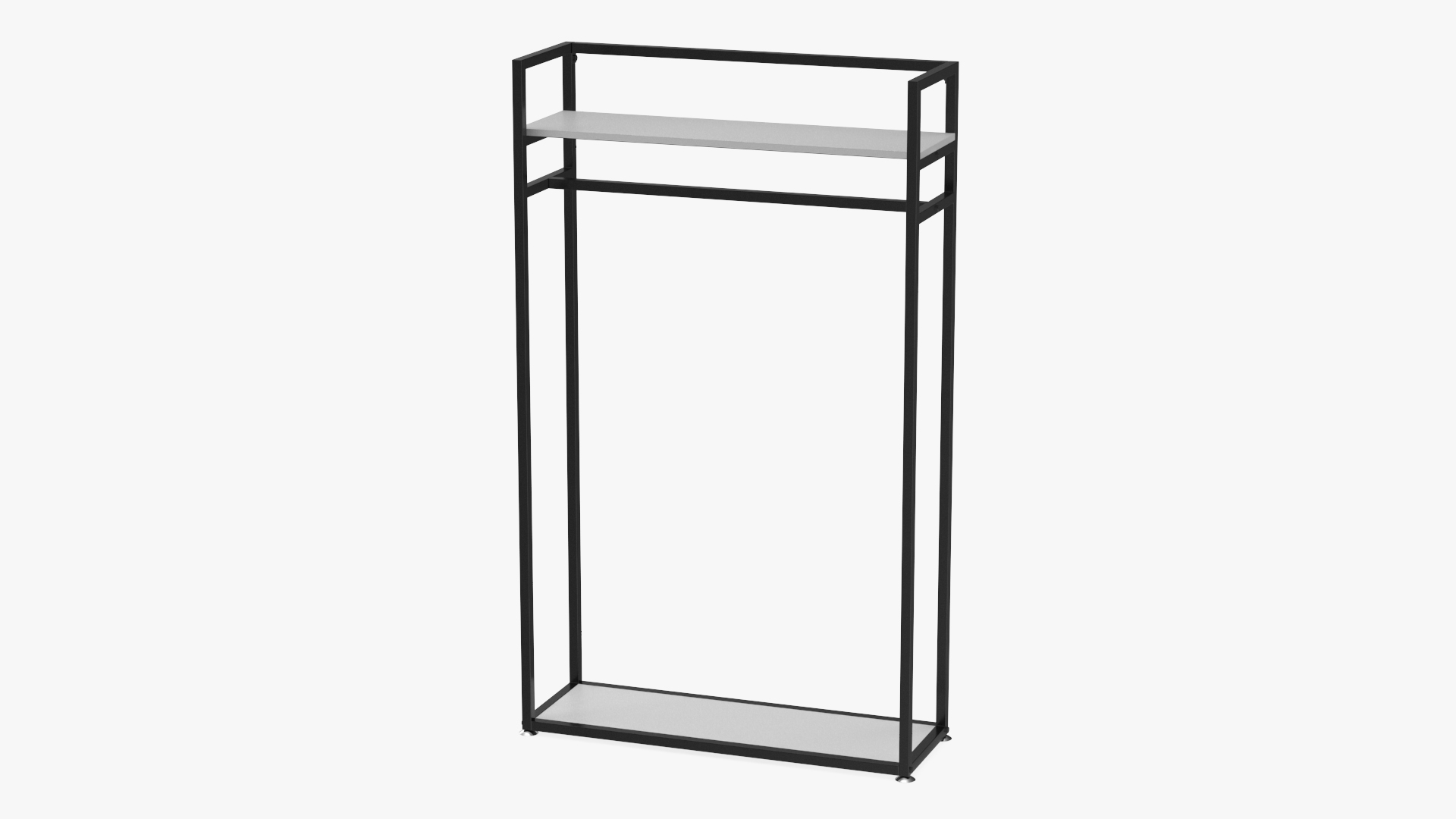 Cloth Rack with Shelf Black 3D