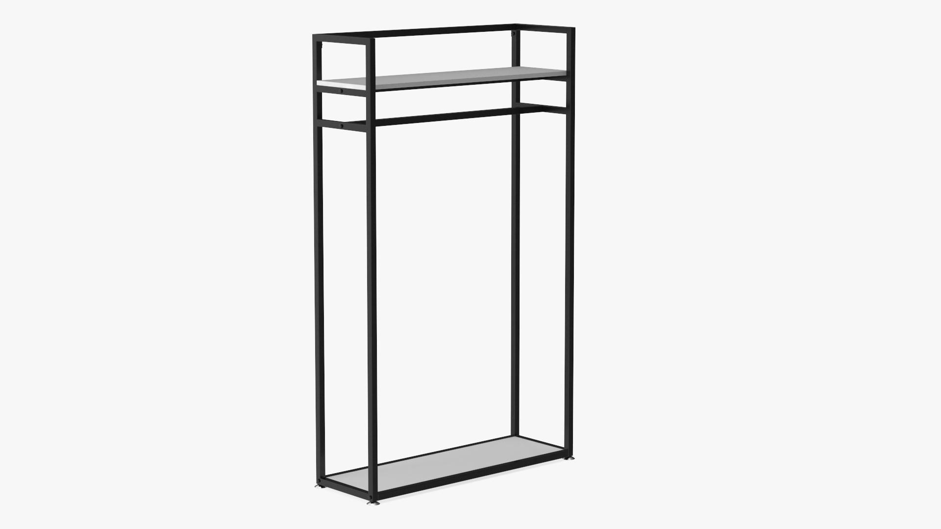 Cloth Rack with Shelf Black 3D