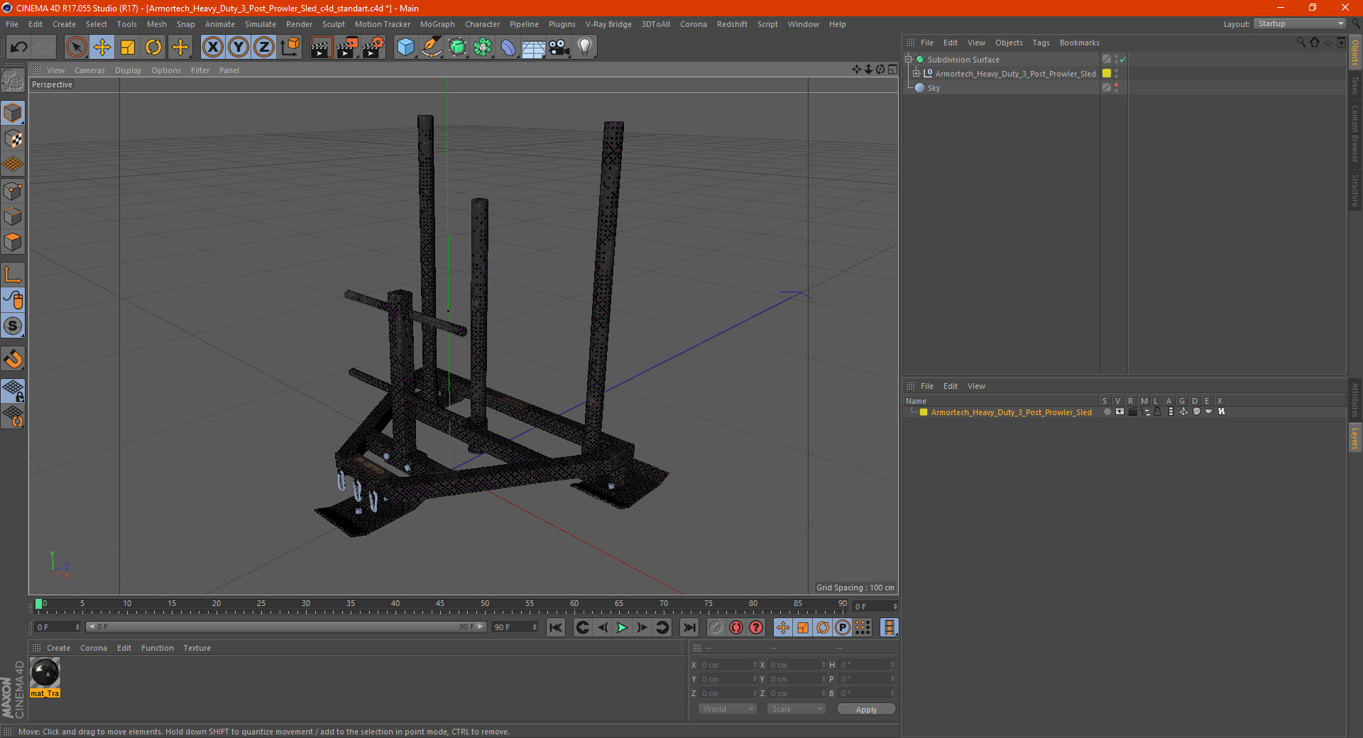 3D model Armortech Heavy Duty 3 Post Prowler Sled