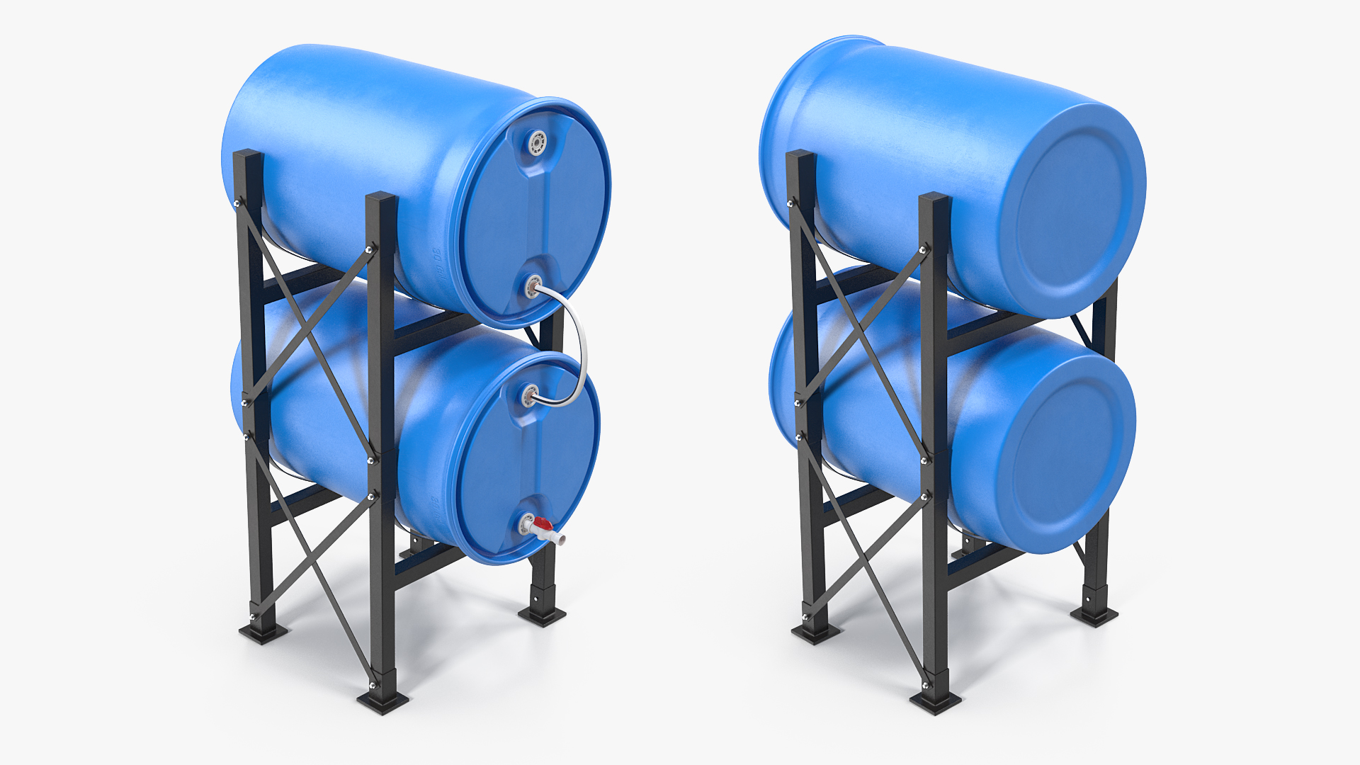 3D Round Plastic Double Barrel Water Storage