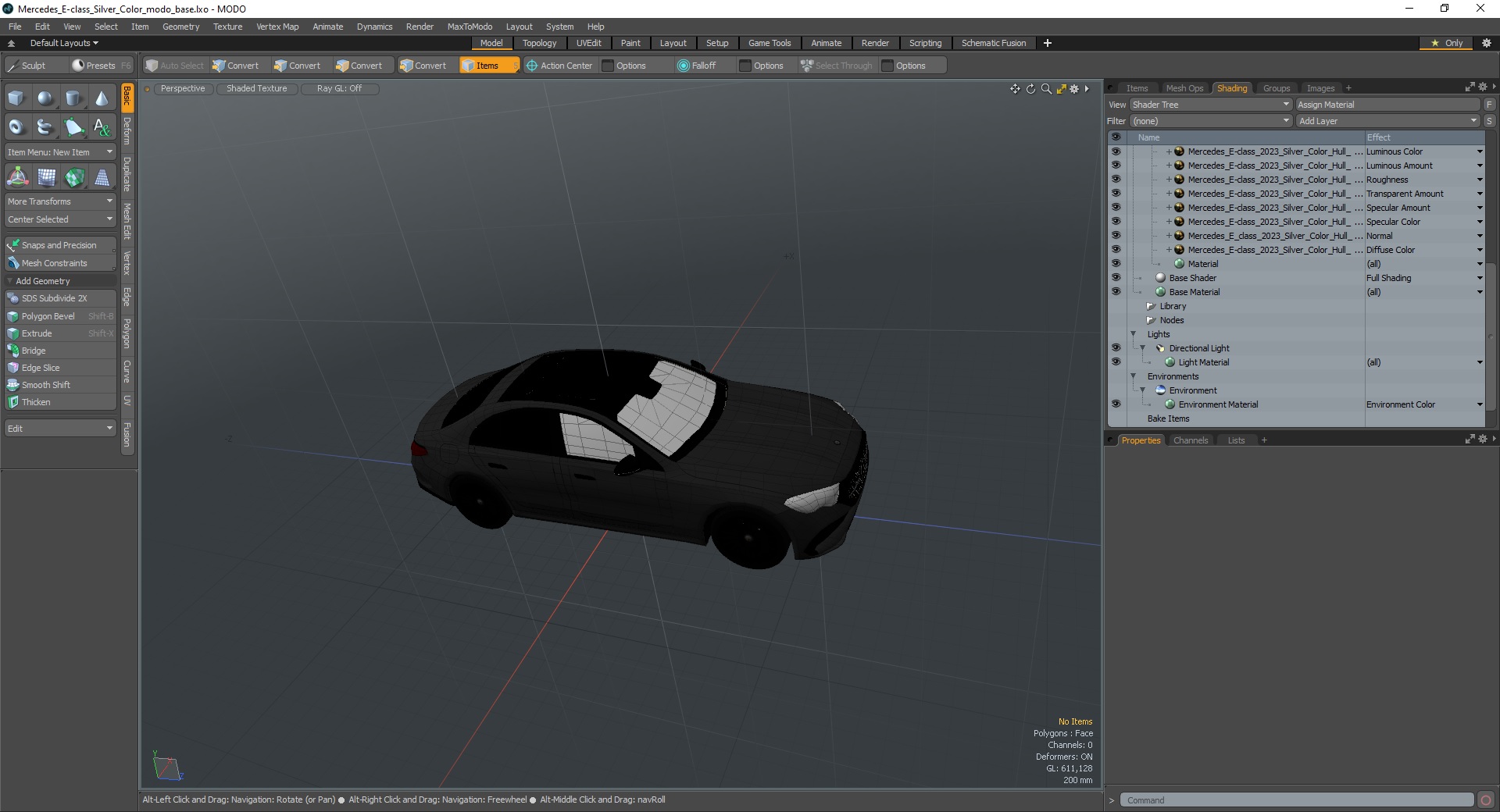Mercedes E-class Silver Color 3D model