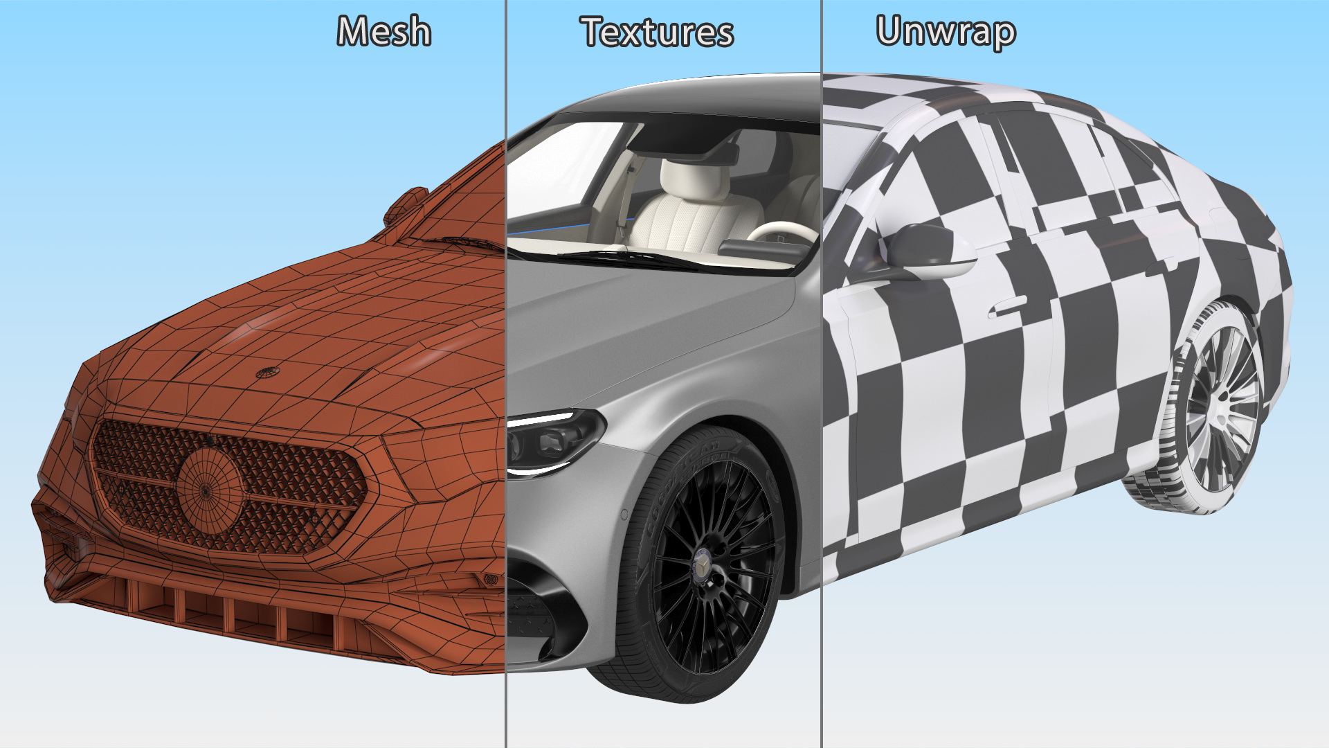 Mercedes E-class Silver Color 3D model