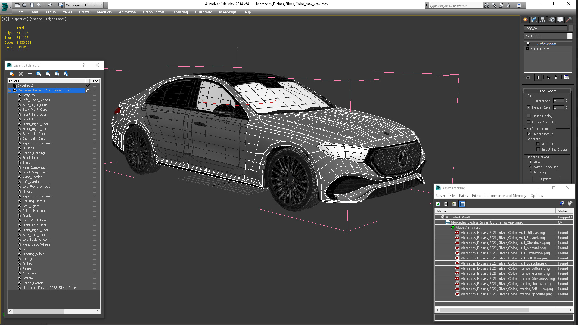 Mercedes E-class Silver Color 3D model