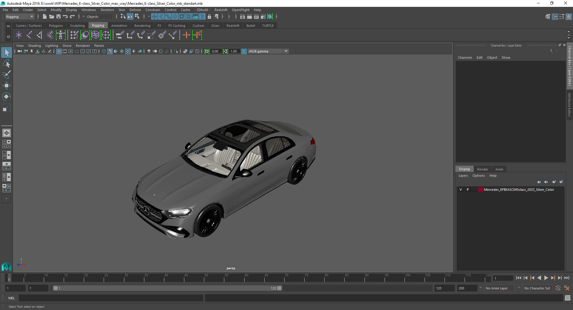Mercedes E-class Silver Color 3D model