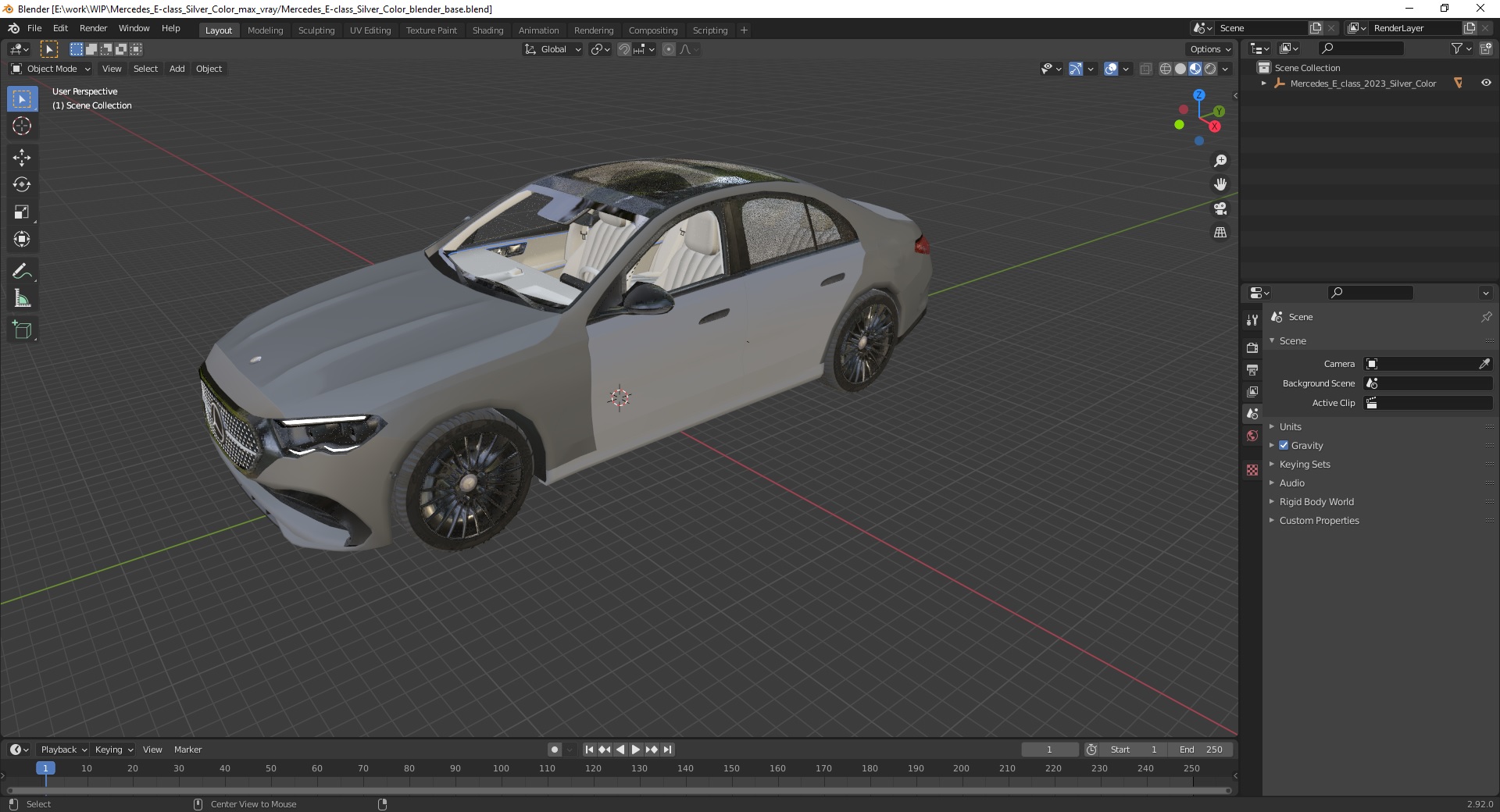 Mercedes E-class Silver Color 3D model