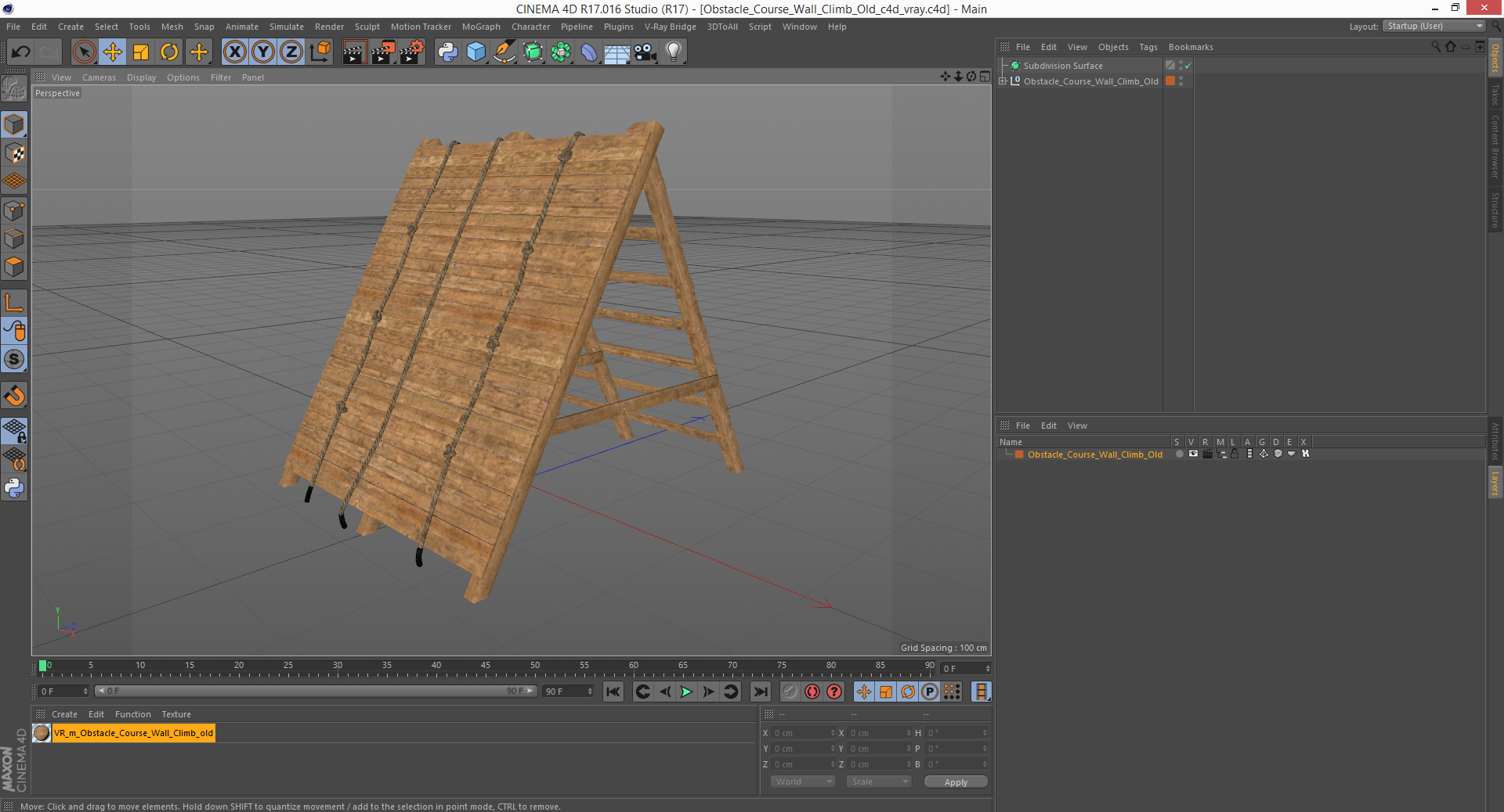3D model Obstacle Course Wall Climb Old
