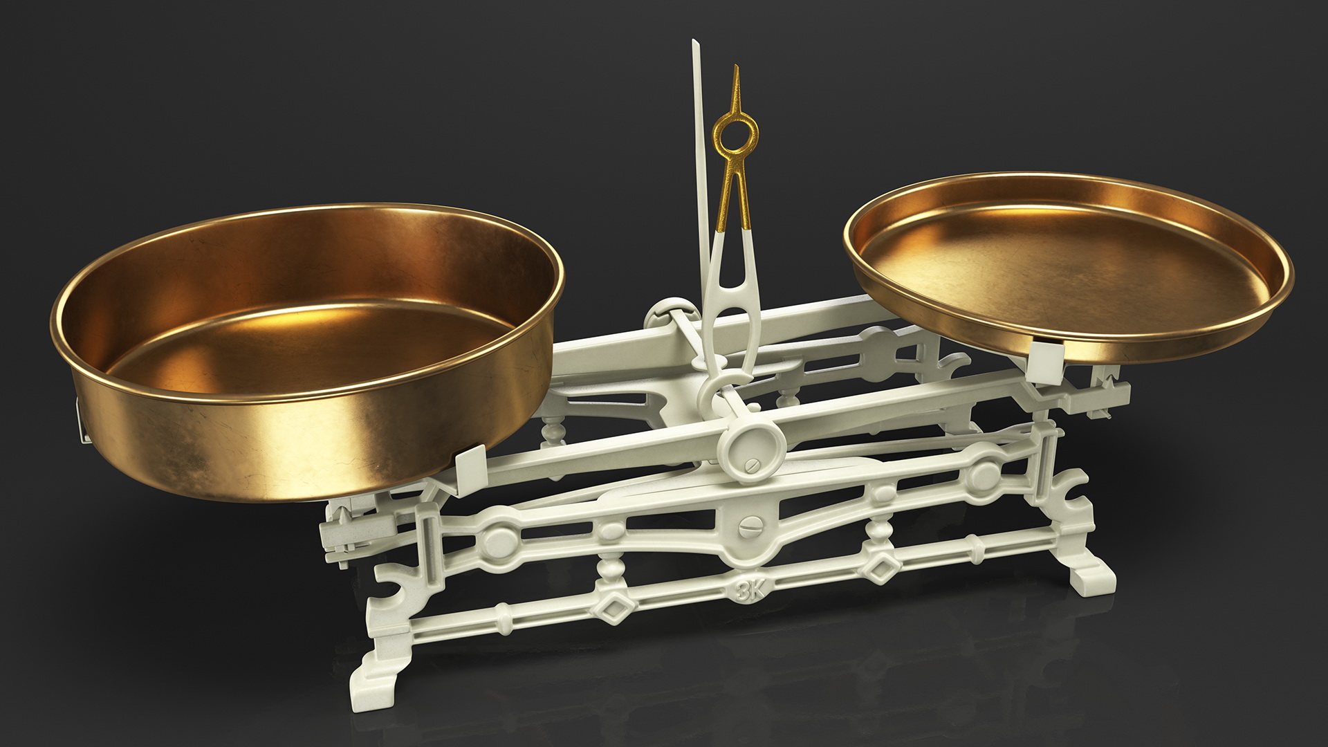 3D Vintage Kitchen Balance Scale Rigged