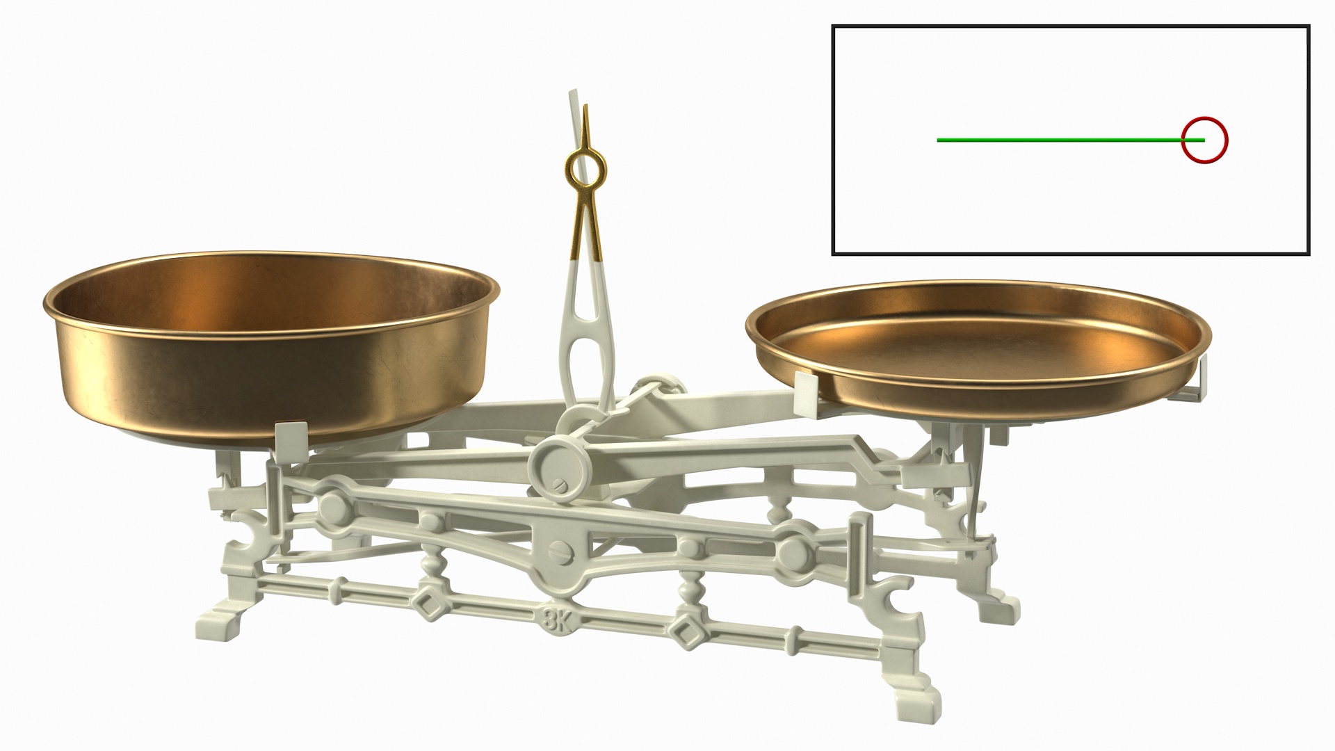 3D Vintage Kitchen Balance Scale Rigged