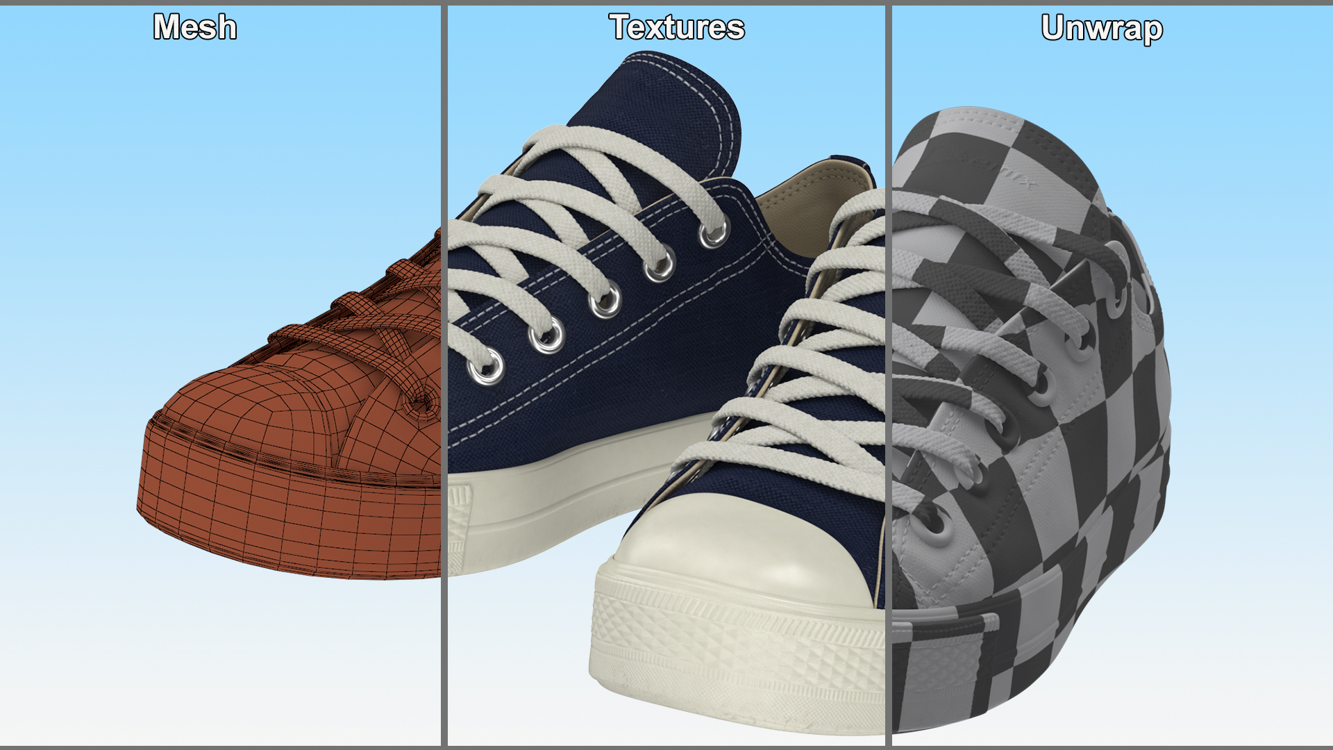3D Classic Canvas Sneakers model