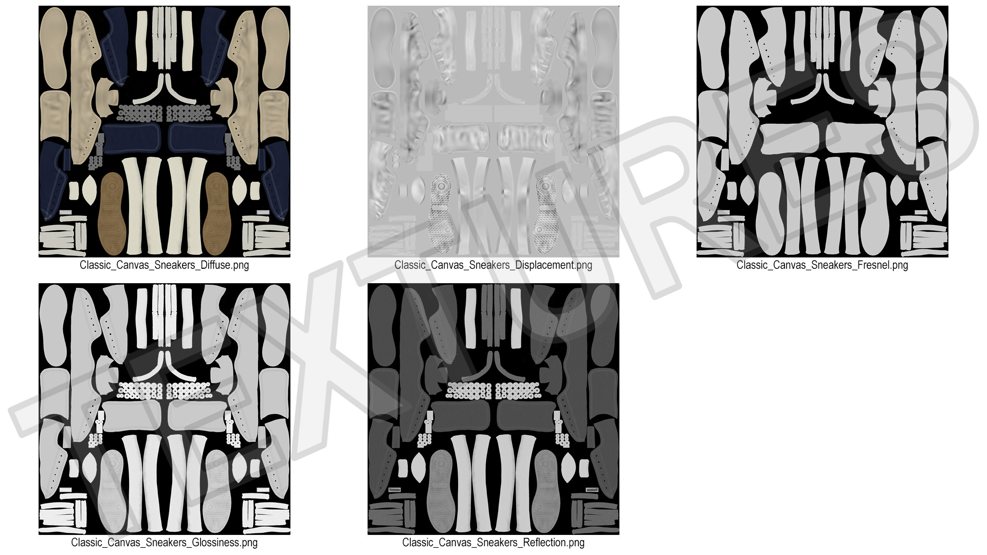 3D Classic Canvas Sneakers model