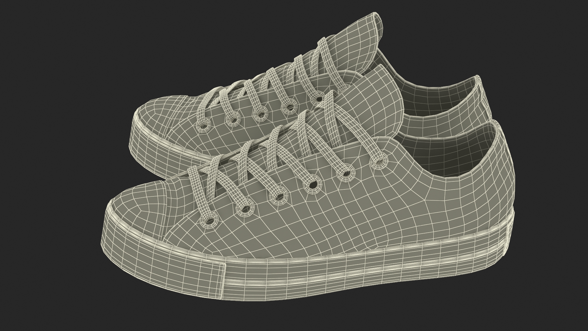 3D Classic Canvas Sneakers model