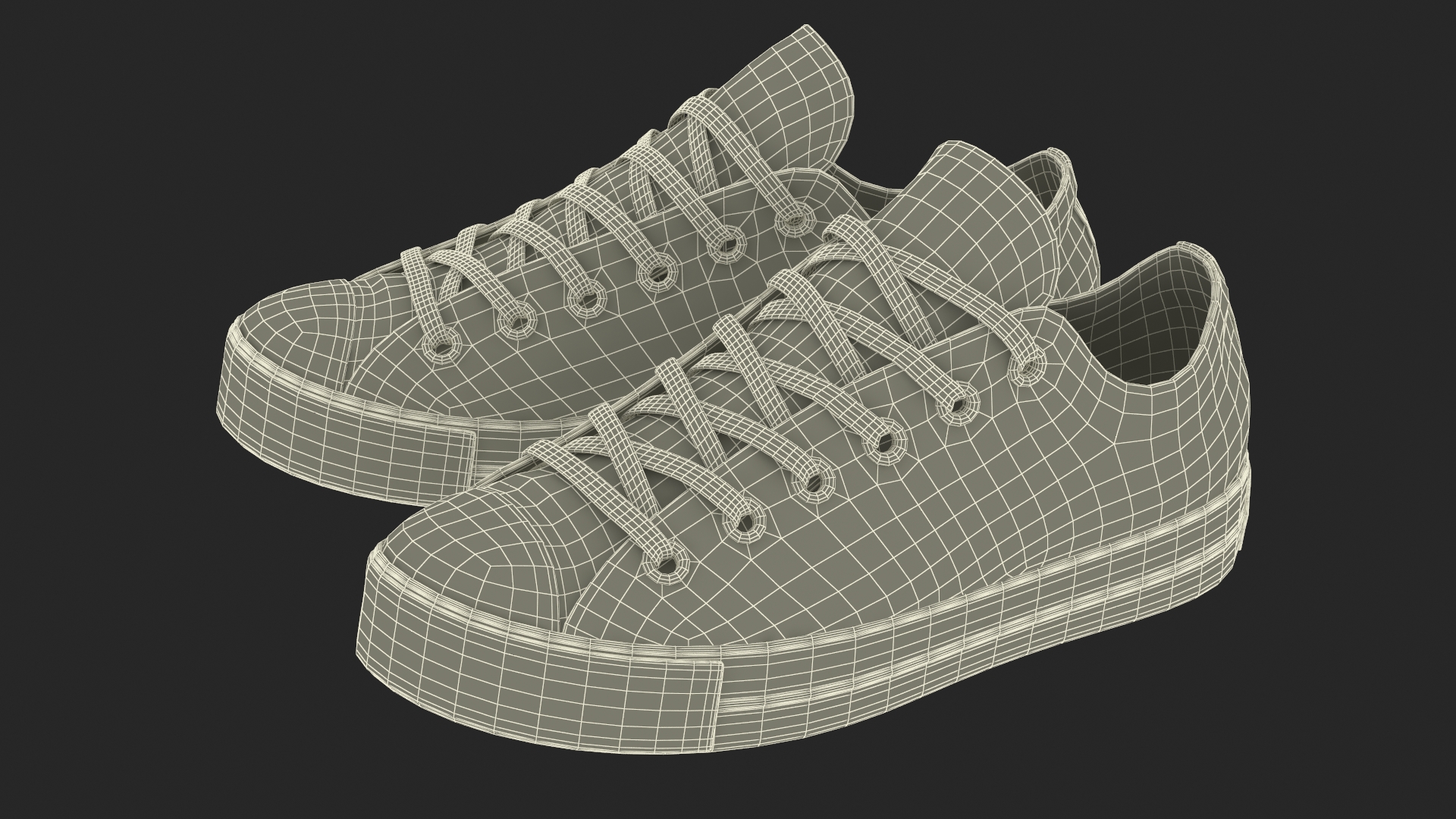 3D Classic Canvas Sneakers model
