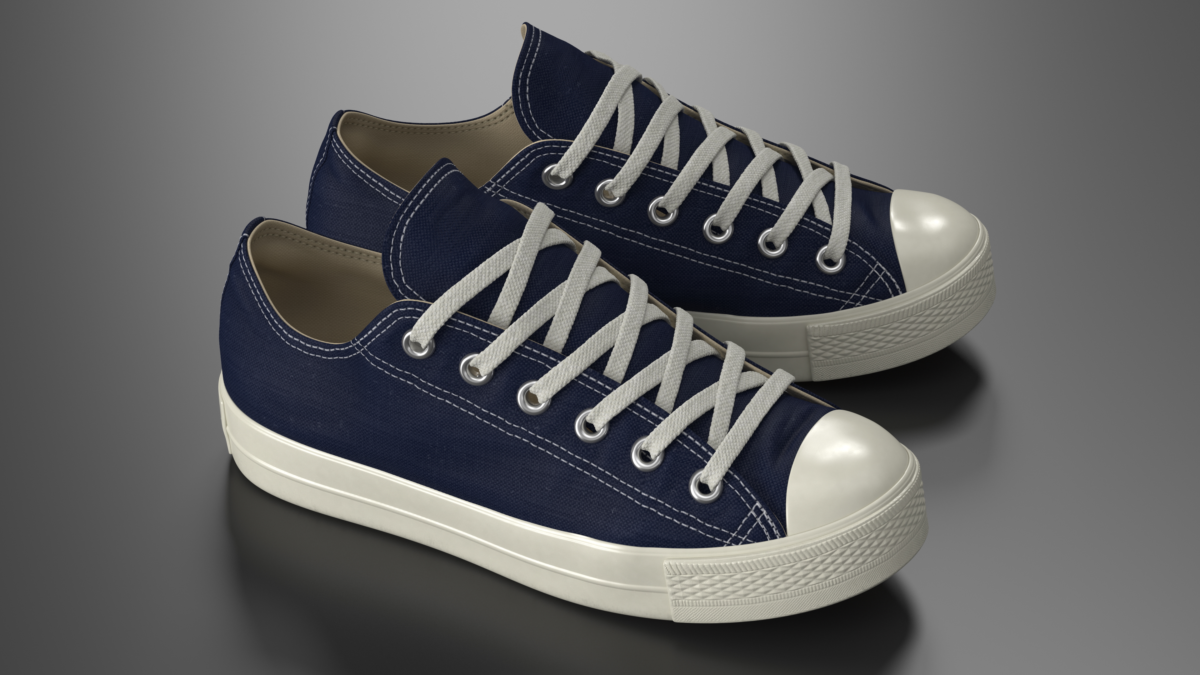 3D Classic Canvas Sneakers model