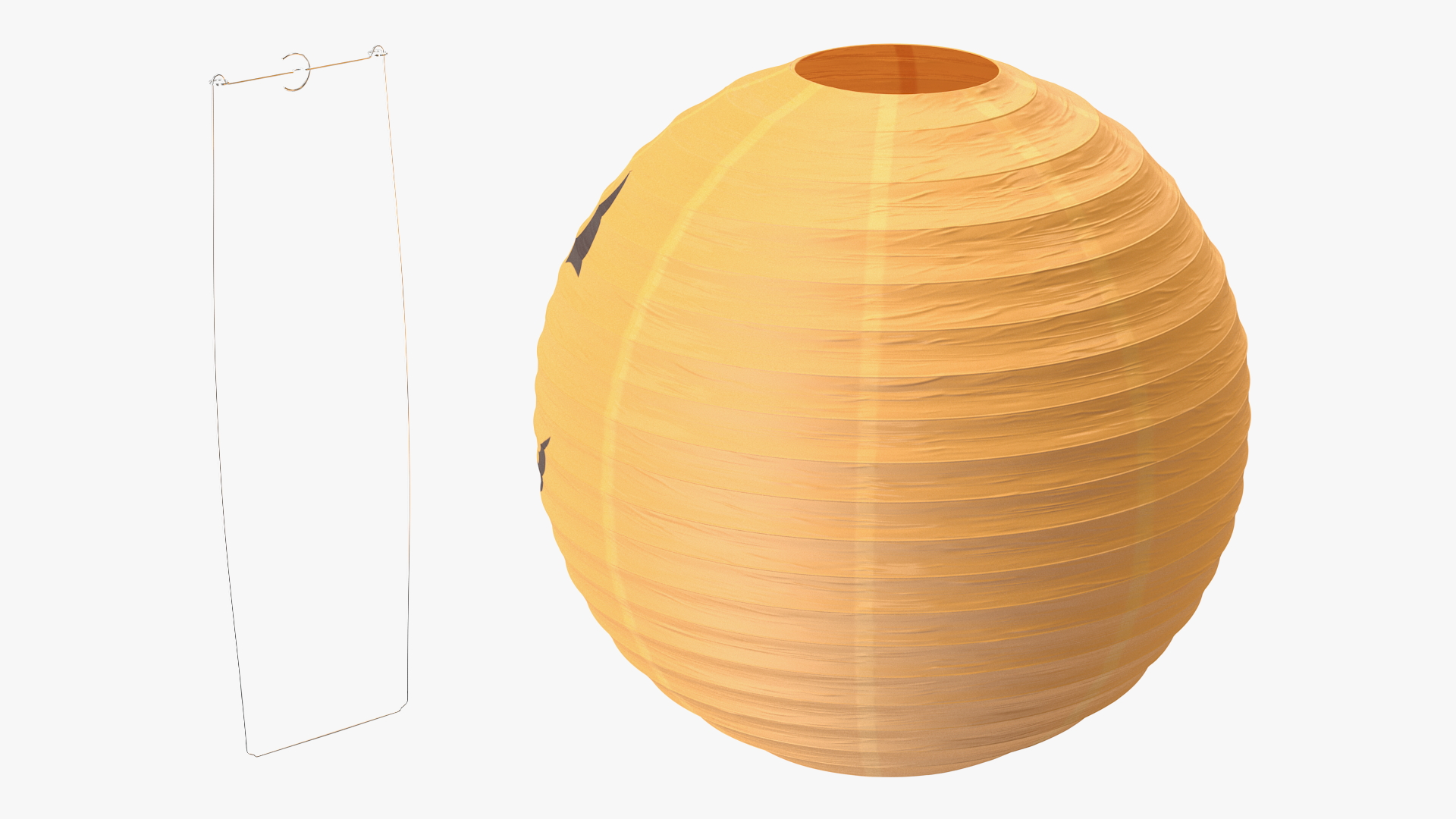 Round Paper Lantern Pumpkin Head 3D