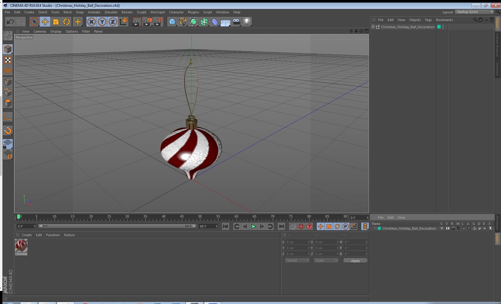 3D Christmas Holiday Ball Decoration model