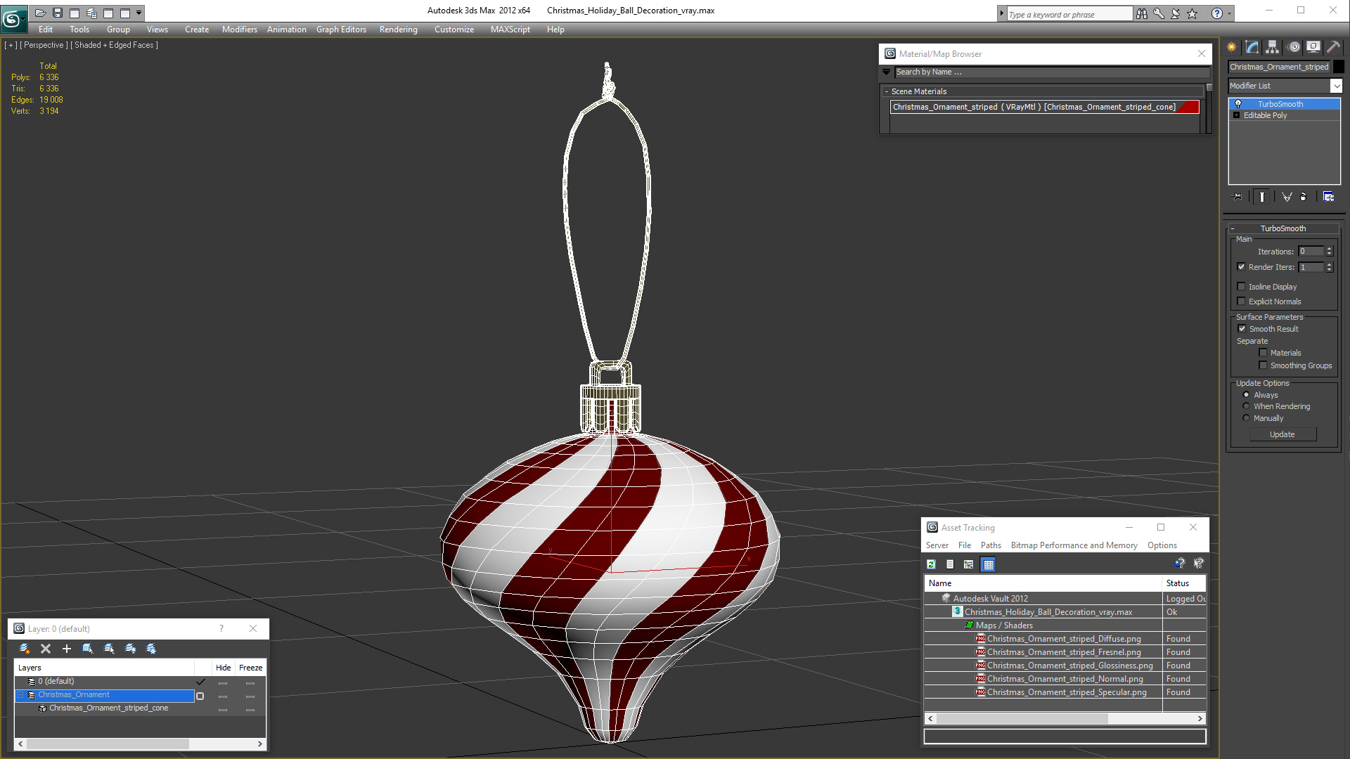 3D Christmas Holiday Ball Decoration model