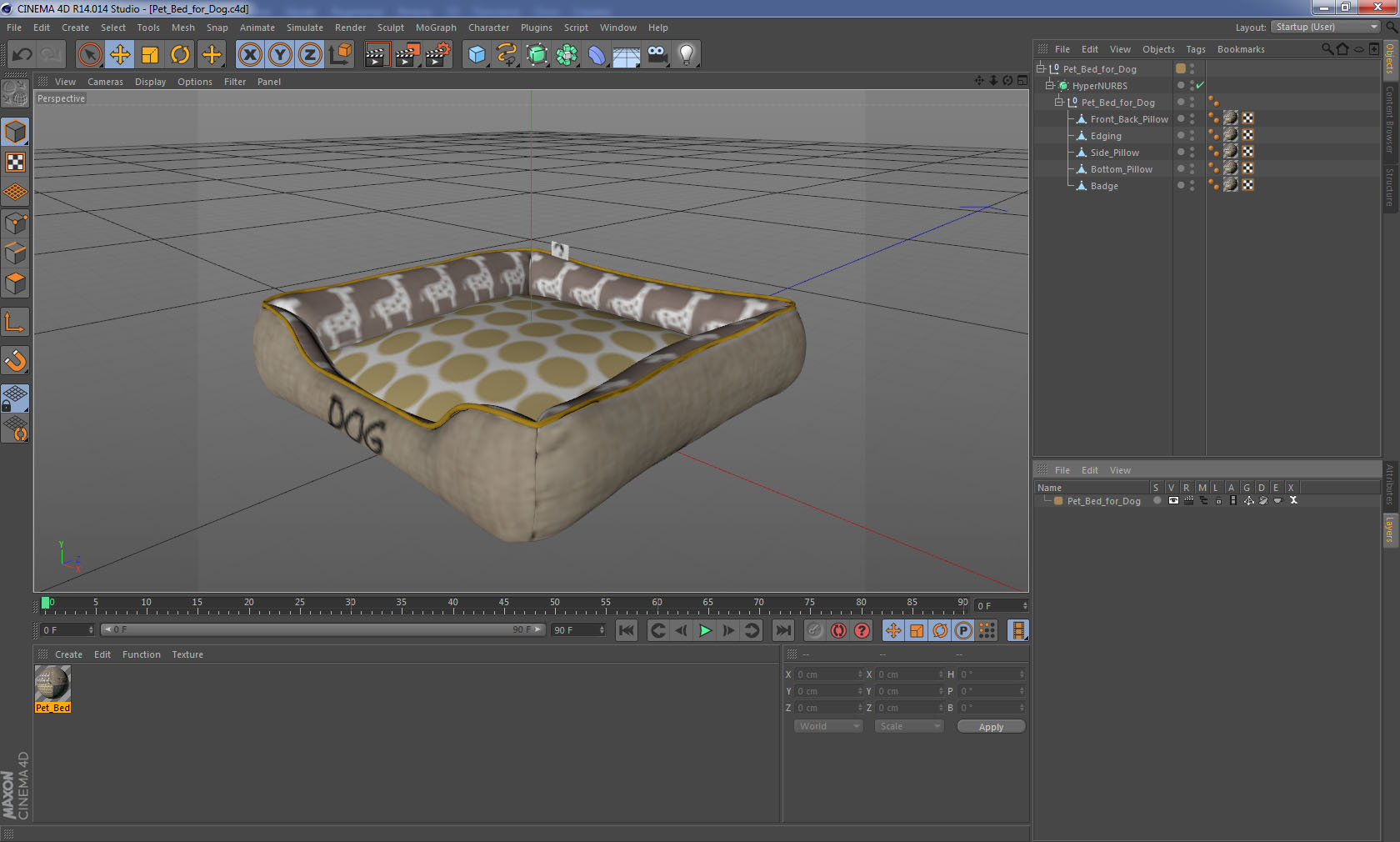 3D model Pet Bed for Dog
