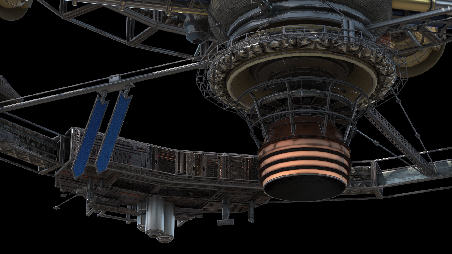 3D Steampunk Space Station model