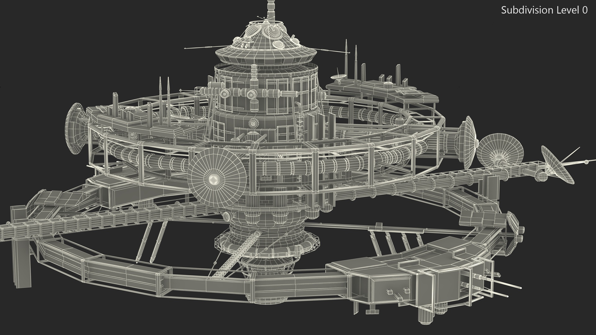 3D Steampunk Space Station model