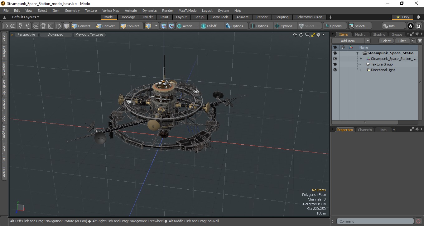 3D Steampunk Space Station model